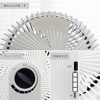 Amazon | Yokekon 扇風機 USB充電式 サーキュレーター DC