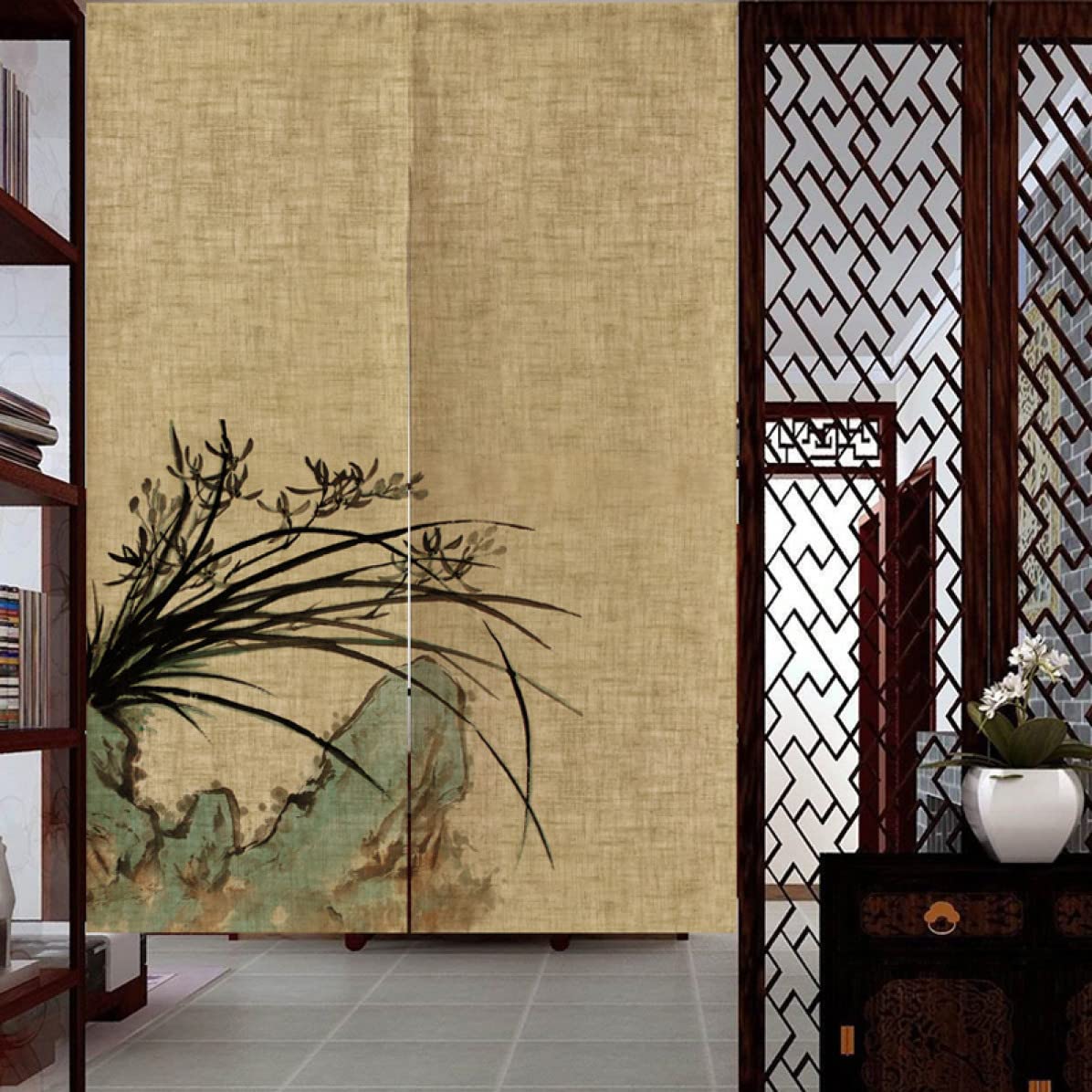 Amazon｜NASFH のれん 暖簾 遮光 目隠し 間仕切り カーテン 夏 ロング