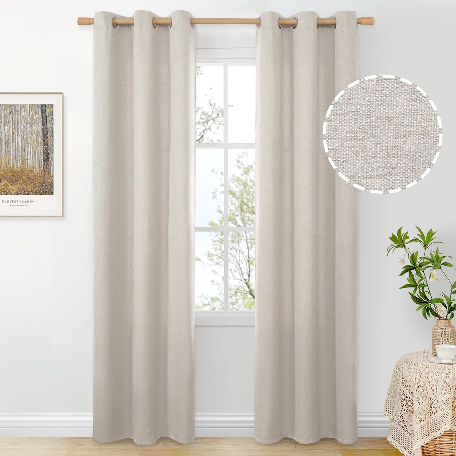 BGment Thick Linen Curtains for Living Room 84 Inch Length 2 Panels, Privacy Textured Window Drapes for Bedroom Dining Room Office Grommet Light Filtering Curtain, Stone Grey, Each 38 Inch Wide 38"W x 84"L (Pack of 2) Stone Gery