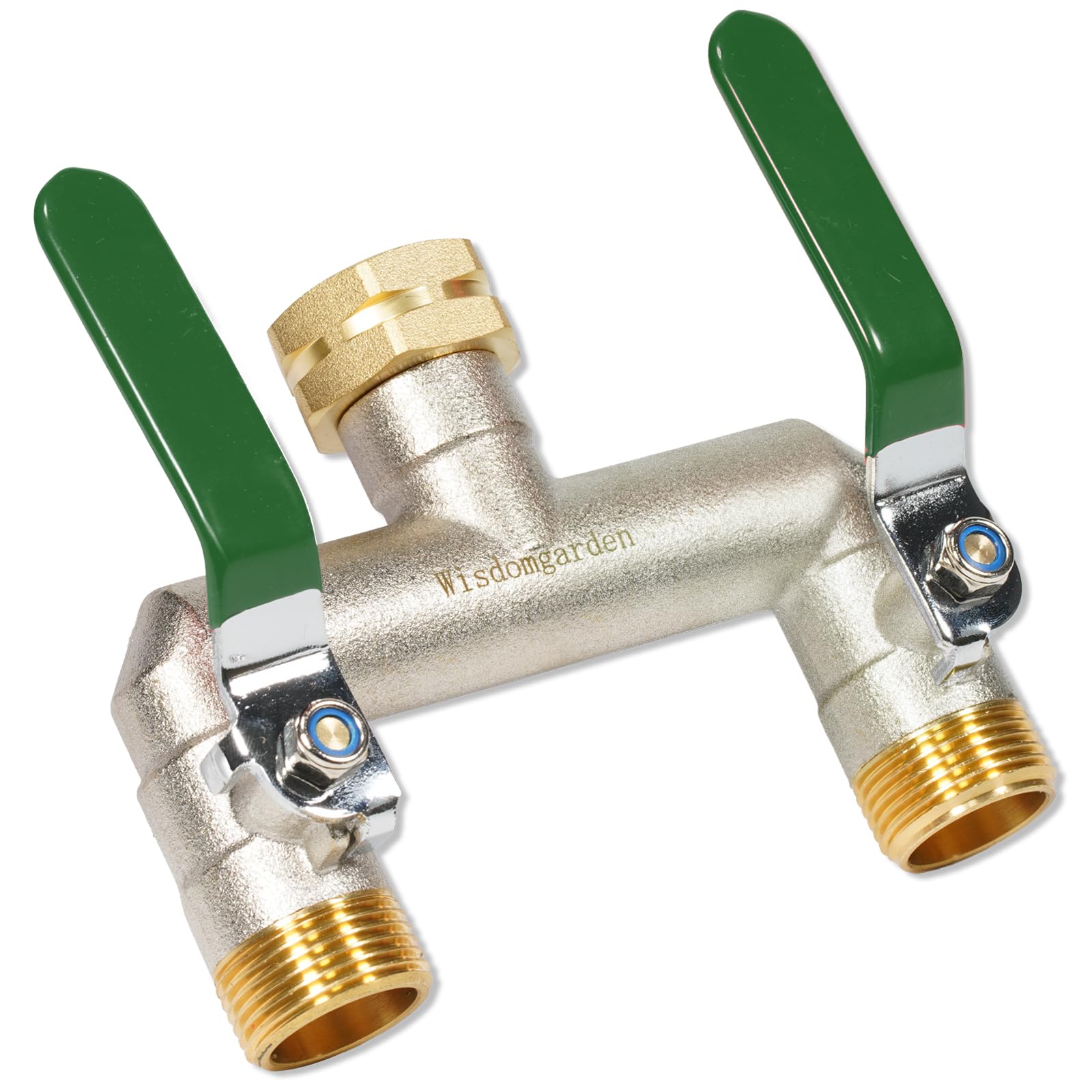 Distributore acqua 3/4 pollici, rubinetto a 2 vie, in ottone, raccordo per acqua (3 vie