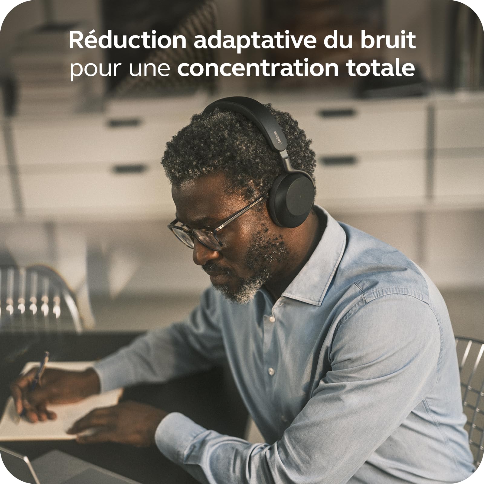 Jabra Evolve3 75 Casque on-Ear Bluetooth sans Fil avec Micro et Station de Charge pour Travail, USB-C, IA Appel Vocal, ANC Avancée, 22h, MS Teams Certifié, Noir