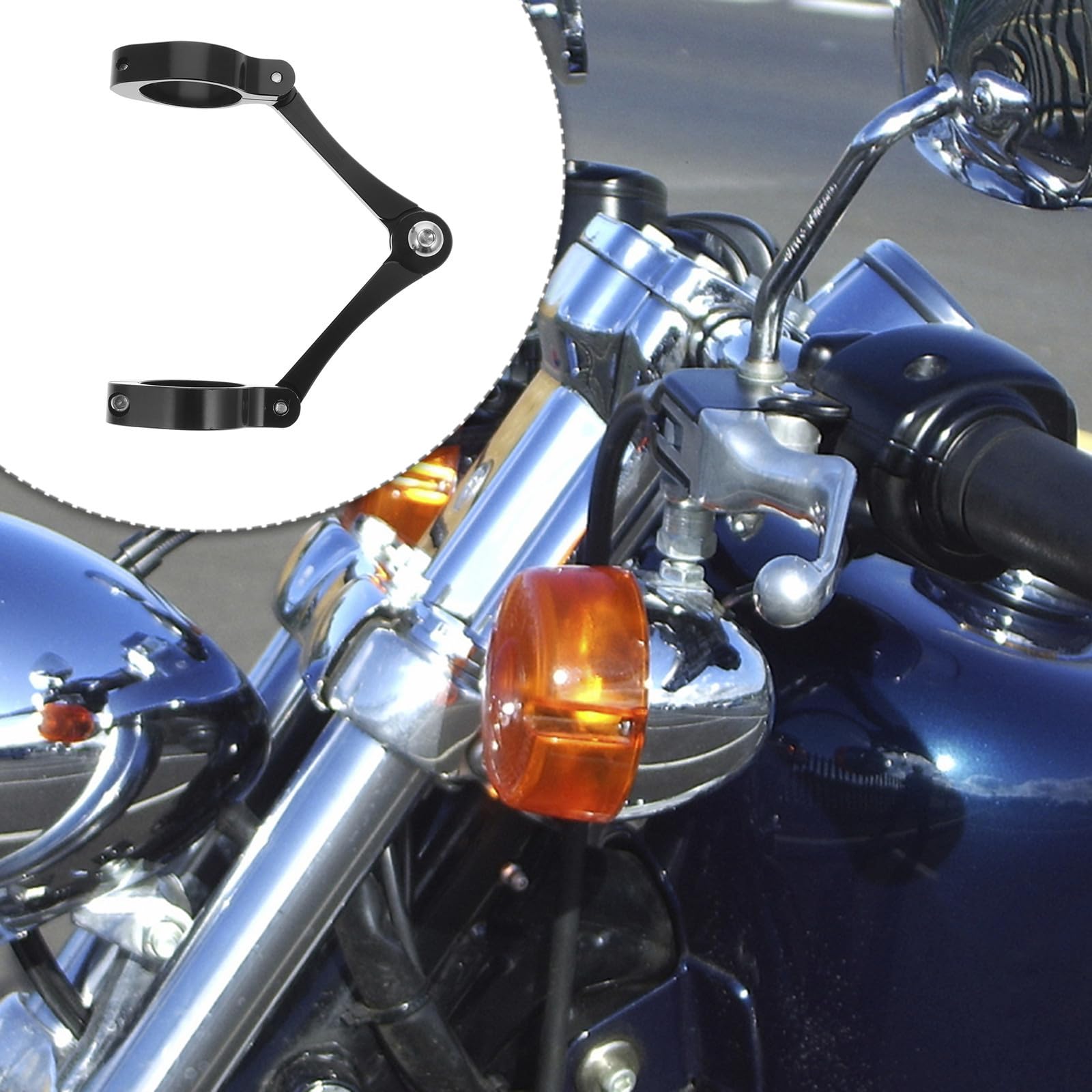 Amosfun Aluminio Soporte Negro de Faro para Motocicleta para Luces