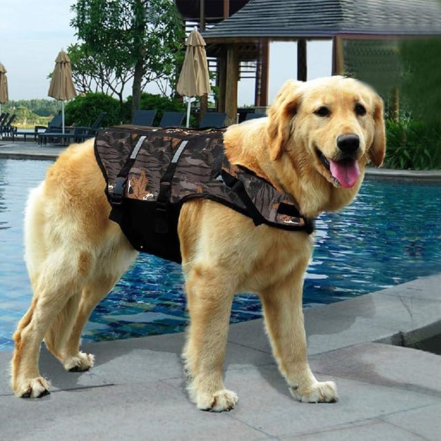Foto 2 de 4 de Chaleco Salvavidas para Perros Abrigo de Seguridad para Nadar Chaleco Salvavidas Flotante Salvavidas con Asa…