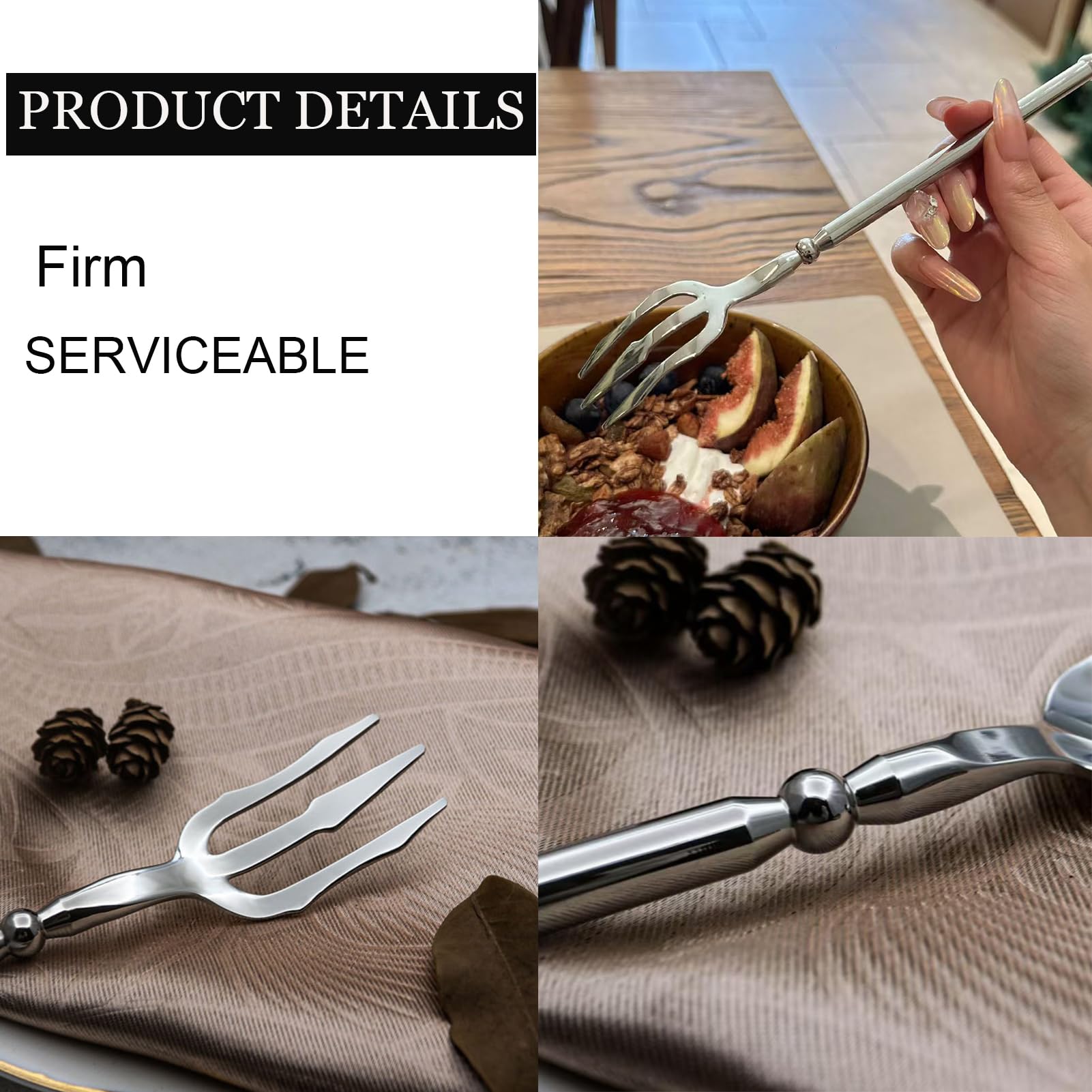 Stainless Steel Dinner Forks - Set of 2 -3