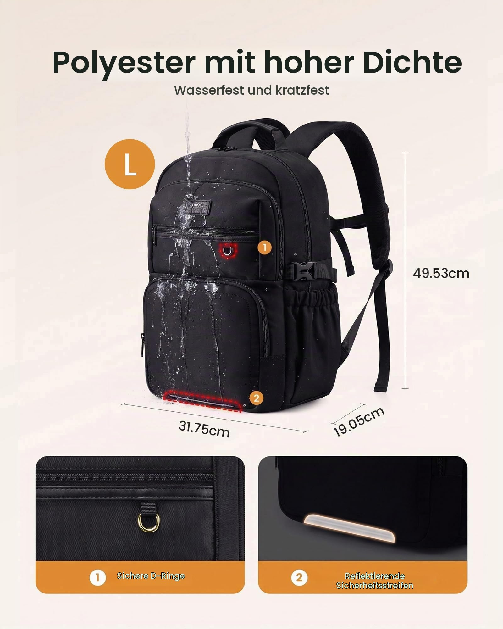 LOVEVOOK Rucksack Damen, 17,3 Zoll Laptop Schulrucksack Arbeitsrucksack