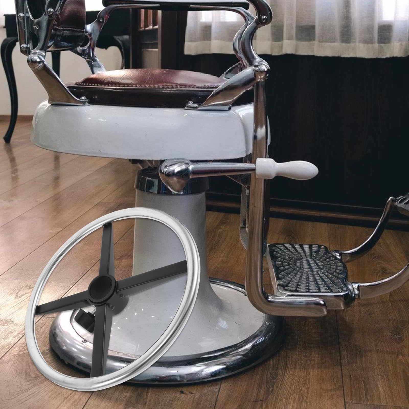 Gadpiparty Reposapiés Soporte Silla para Hierro de o Barbería de y Salón Ergonómico Nylon Diseño Color Plata para Trabajo Prolongado en Casa