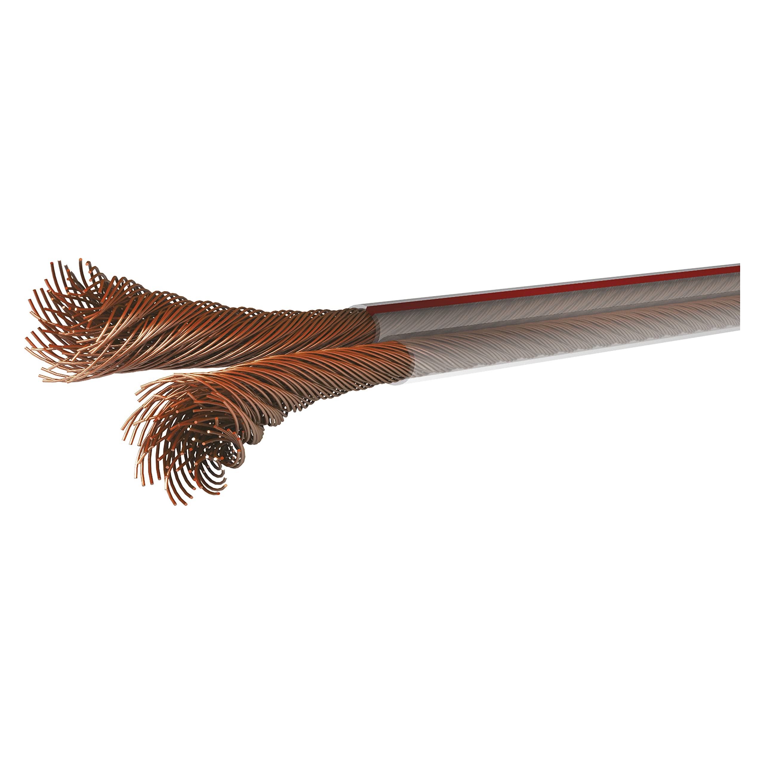 EMOS Kabel głośnikowy OFC 2 x 1,0 mm², 100 m, z czystej miedzi, do głośników i systemów surround, przezroczysty, z oznaczeniem polaryzacyjnym