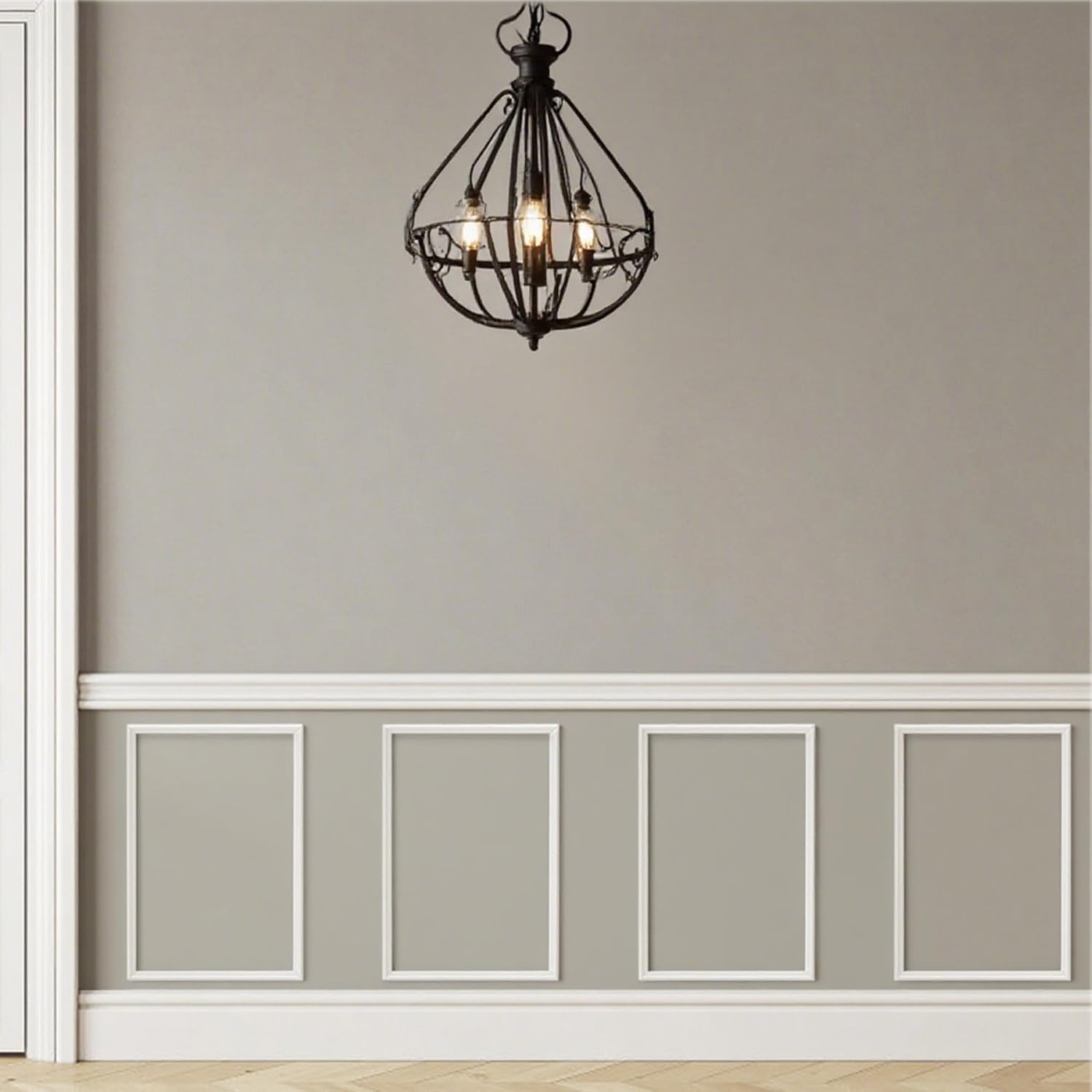 4 Sets Pre-Cut Wainscoting Panels 16”x24” Picture Frame Molding Peel and Stick Wall Molding kit Self Adhesive Molding Trim for Walls (40x60cm) 4Sets, 16x24in