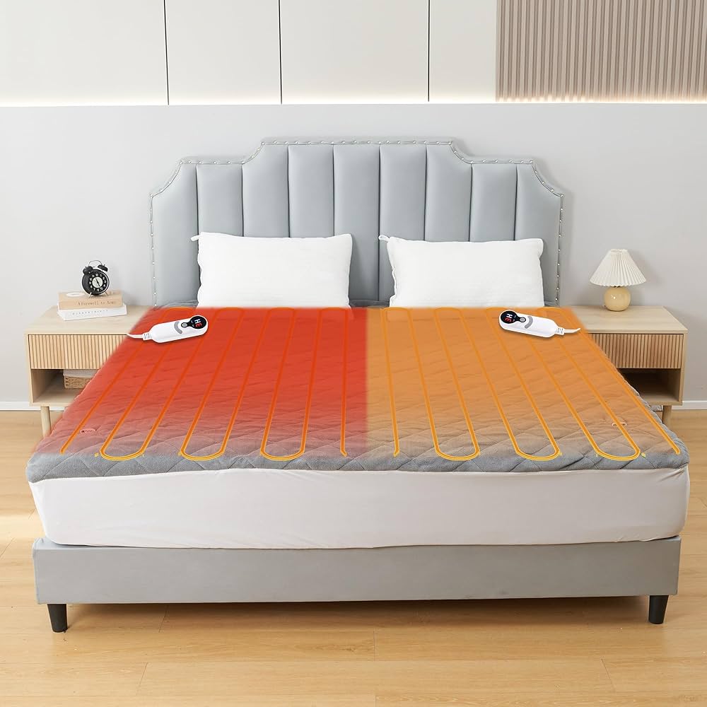 Electric Mattress Pad King Size 78"x80",6 Heating Levels & 1-10 Hour Auto Shut Off,Warm and Soft Comfort Fabric with 15 Inch Deep Pocket,Machine Washable,Gray