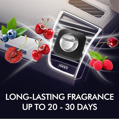 Miniatura 10 de Ambientadores de automóvil, bayas de melocotón, paquete de 6, 0.16 onzas líquidas cada uno, clips de ventilación para ambientador de automóvil,