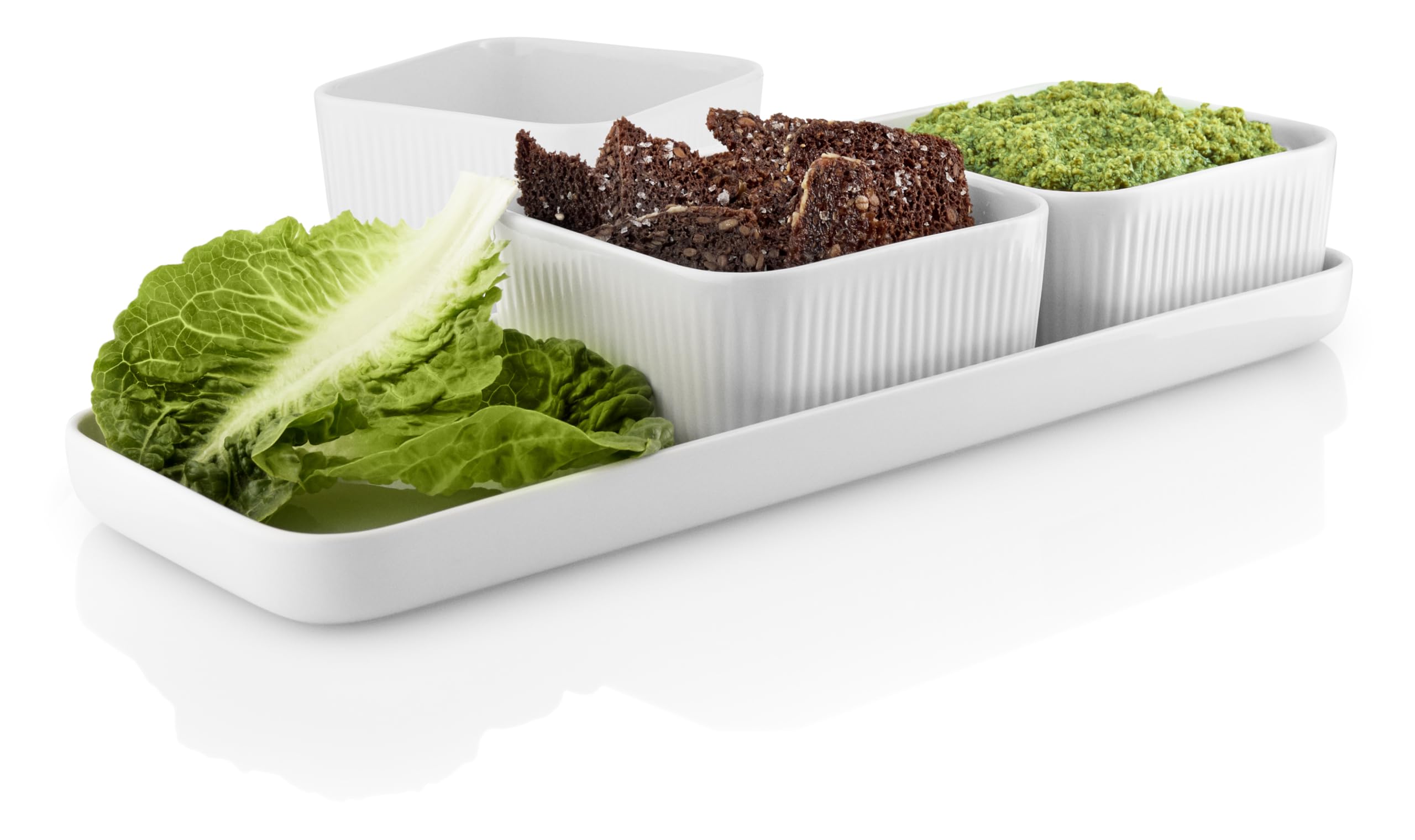 Eva Trio | Nova Legio Nova Tapas-Set | Vielseitiges und Elegantes Service | Für kleine Erfrischungen, Snacks und Dekorationen | Porzellan | Spülmaschinengeeignet