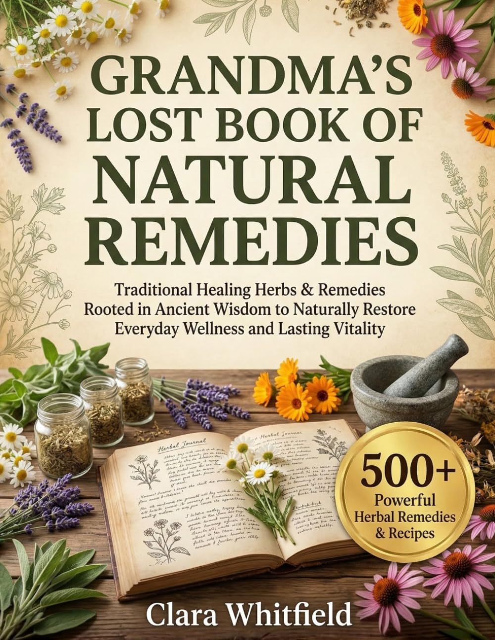 Grandma’s Lost Book of Natural Remedies: Traditional Healing Herbs & Remedies Rooted in Ancient Wisdom to Naturally Restore Everyday Wellness and Lasting Vitality      Paperback – March 11, 2026