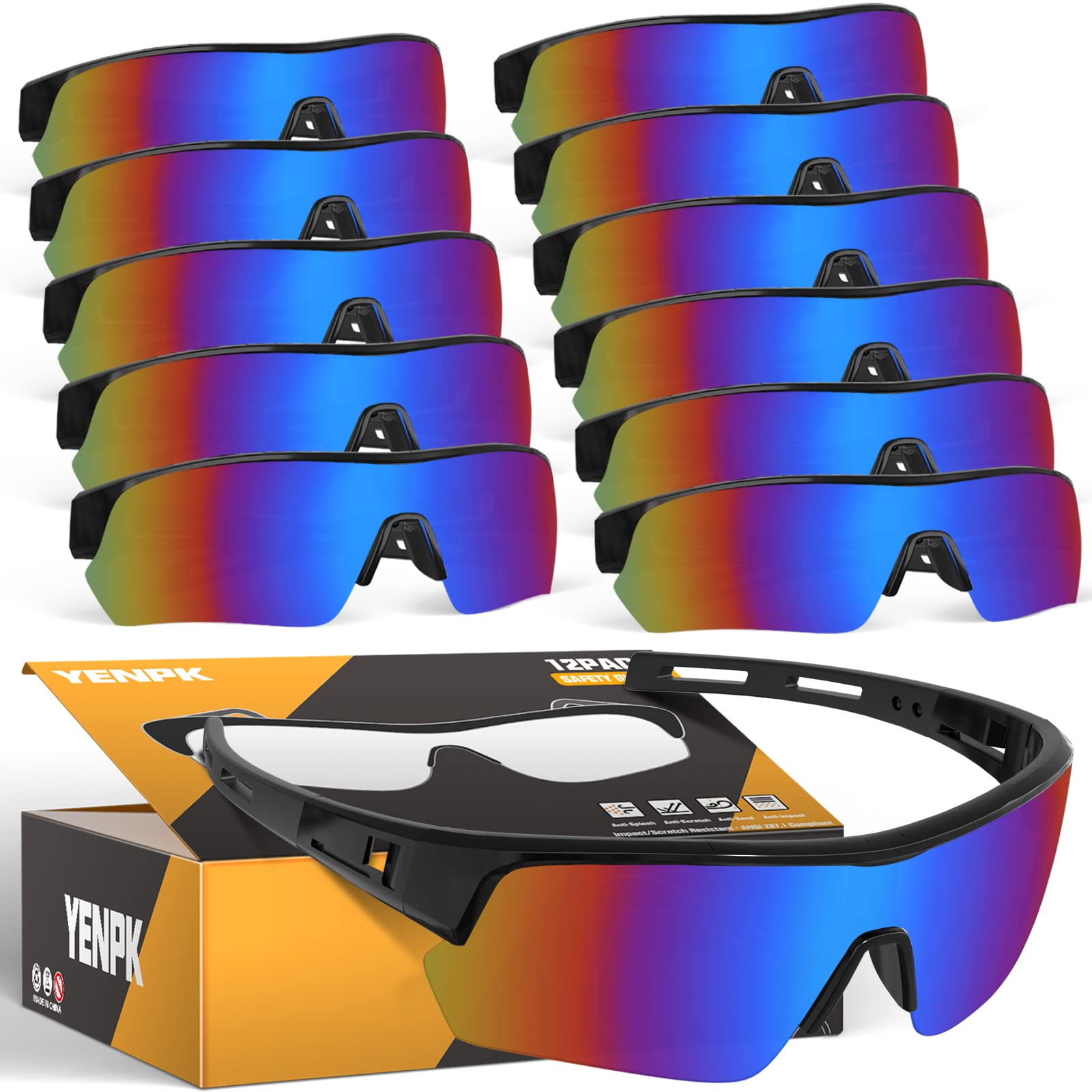 Gafas de seguridad tintadas para hombres y mujeres, gafas de seguridad resistentes a los impactos, protección ocular ANSI Z87.1+ UV400, antiarañazos