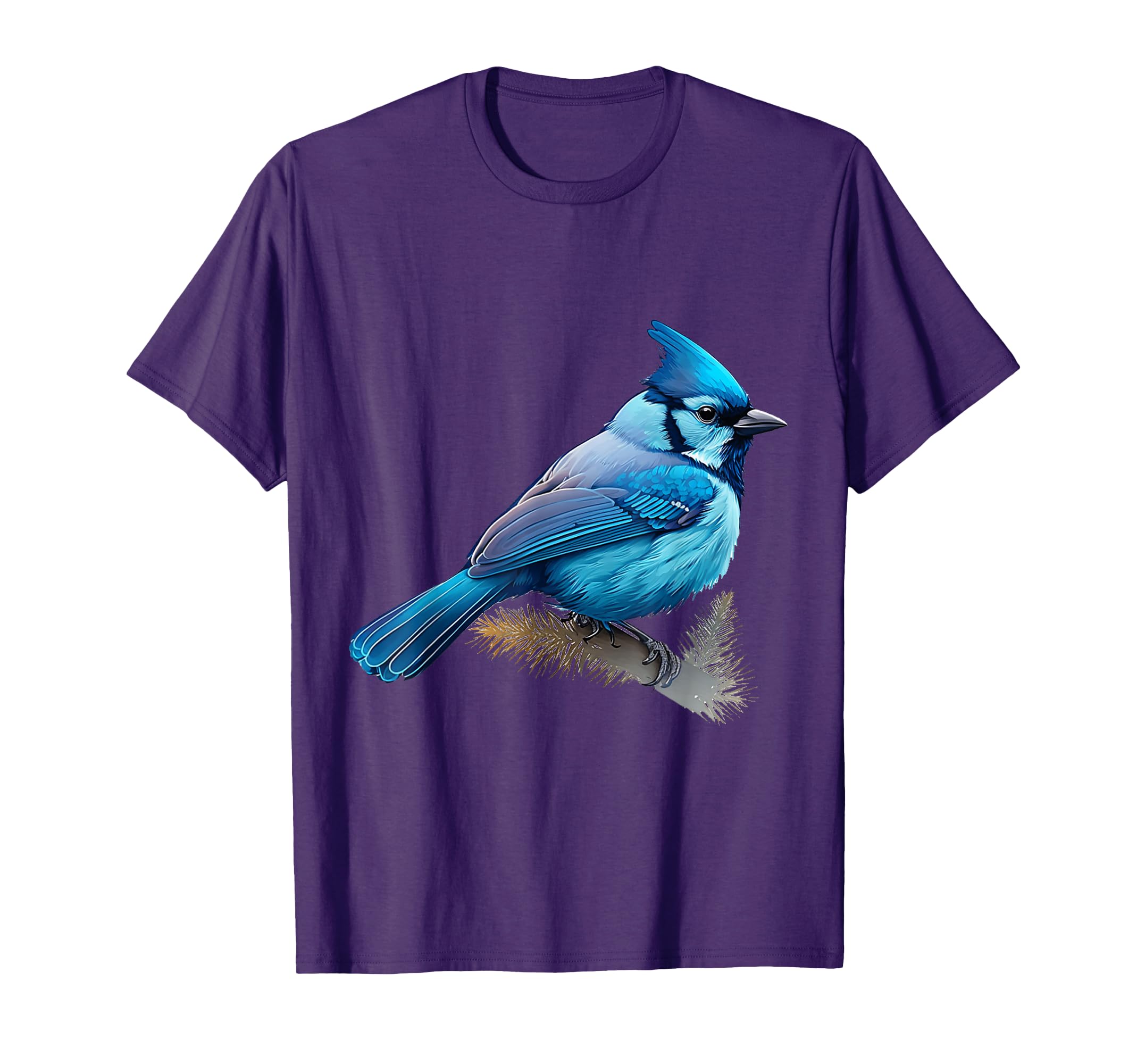 Bird Blue Stellar Jay Artistic Watercolor Nature Wildlife T-Shirt