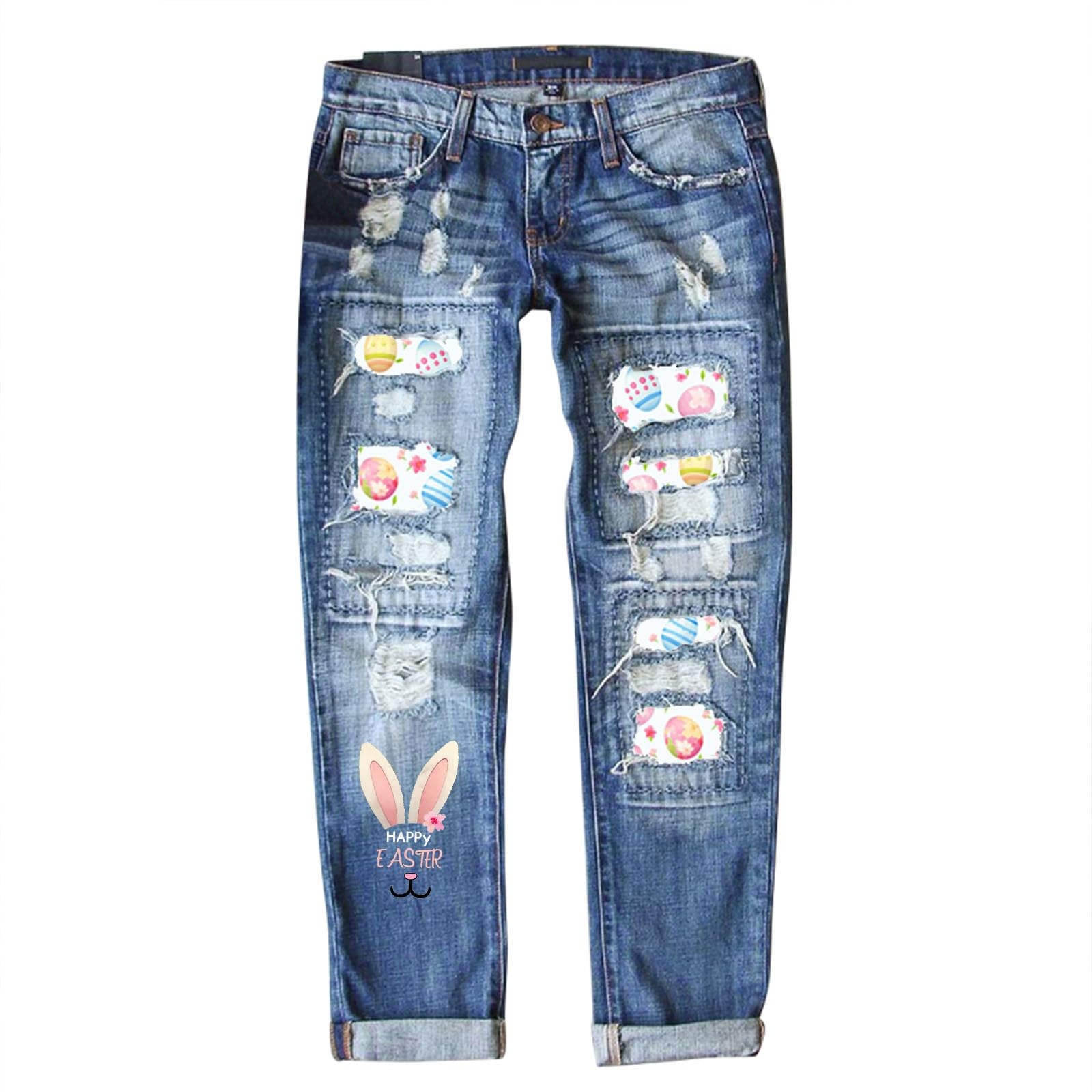 Jeans Women's Wide Leg Low Waist 7/8 Jeans Boyfriend Jeans for Women Stretchy Ripped Distressed Denim Trousers Jeans Stretch Black Jeans Women's Cargo Trousers Women's Low Waist