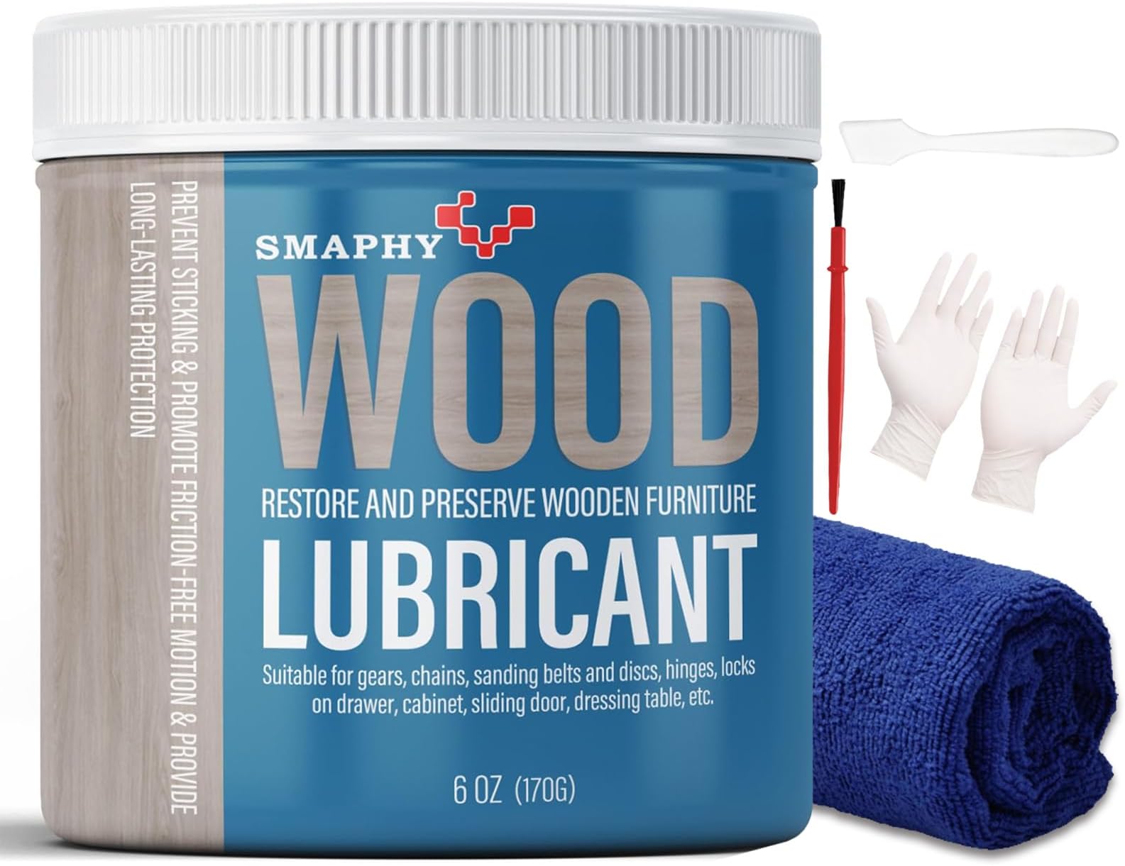 Wood Lubricant for Home Projects, Multi-Purpose Semi Paste Wax for Wood to Reduce Frictions of Drawer Slide, Door Hinge Lubricant for Preserving Furniture & Restoring Wooden Slide