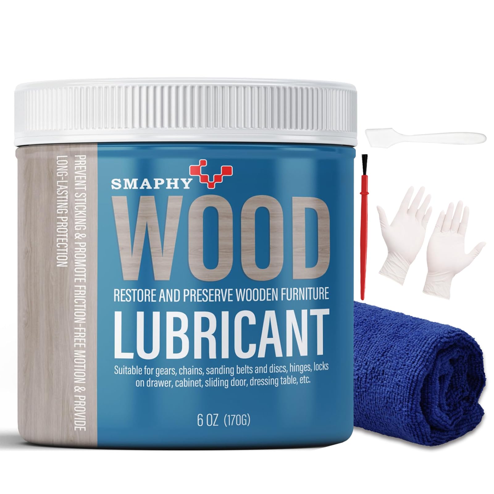 Wood Lubricant for Home Projects, Multi-Purpose Semi Paste Wax for Wood to Reduce Frictions of Drawer Slide, Door Hinge Lubricant for Preserving Furniture & Restoring Wooden Slide