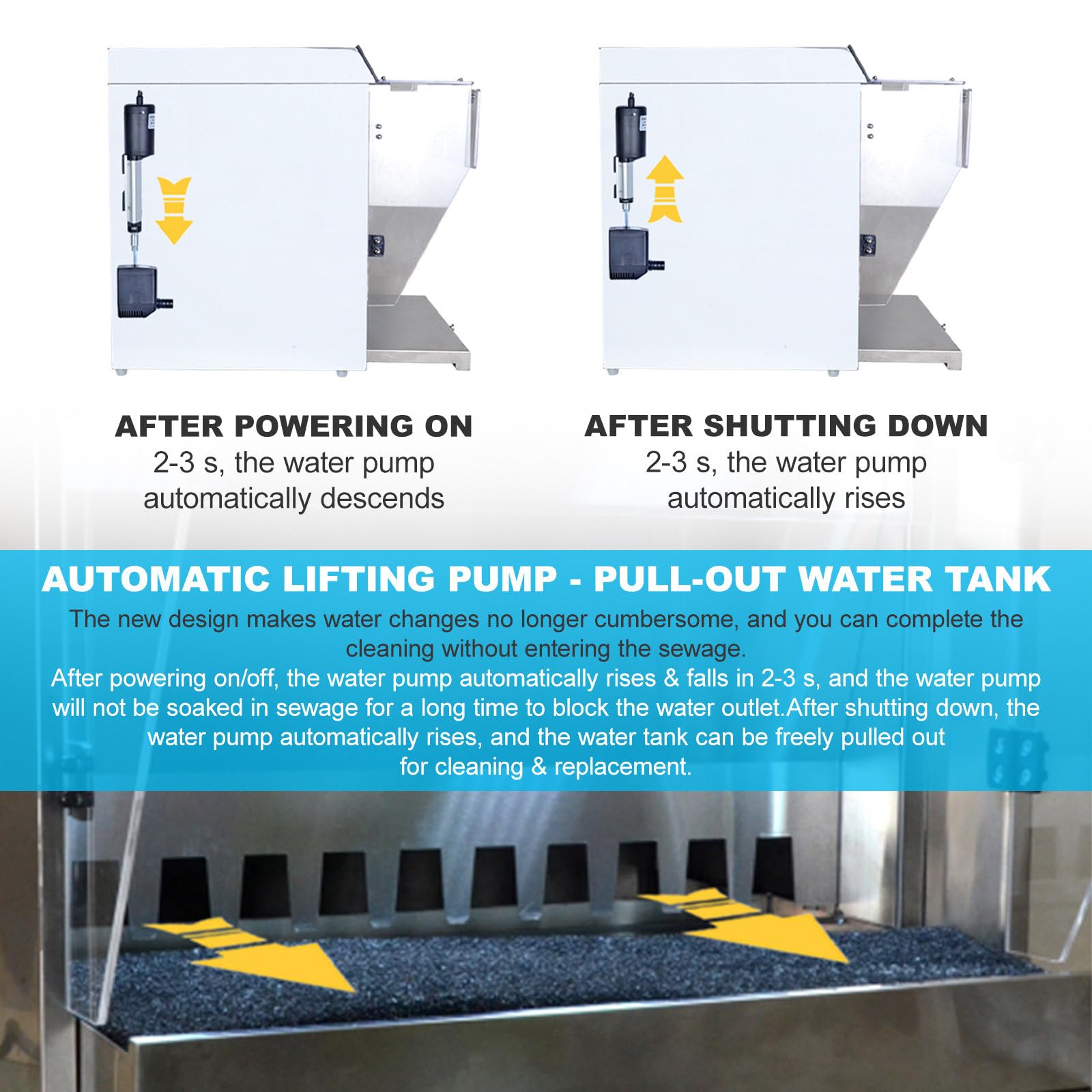 Cabina verniciatura, cabina verniciatura per aerografo con cortina d'acqua (2200l/h)+ventola (1480m³/h),filtraggio,con controllo gestuale/touch e pompa dell'acqua a sollevamento automatico