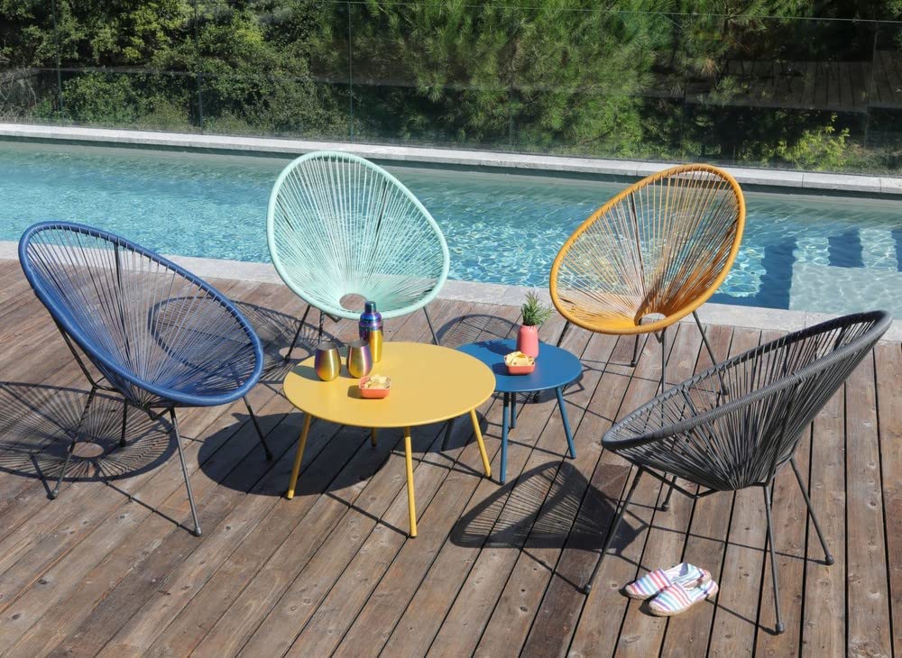 Proloisirs Table Basse Jardin Ronde en Acier Rio 70 cm