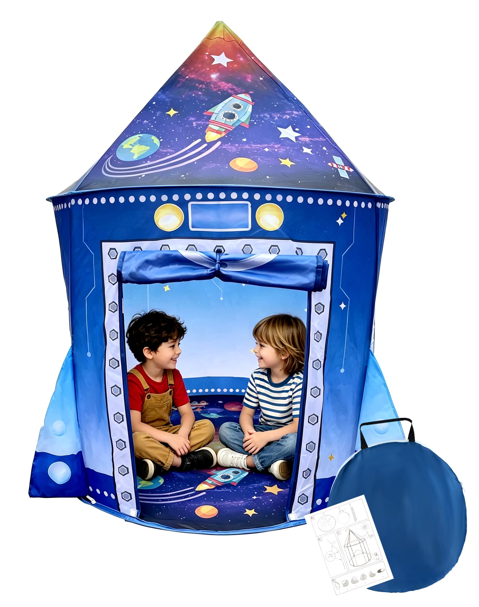 tente enfant fusée interieur exterieur