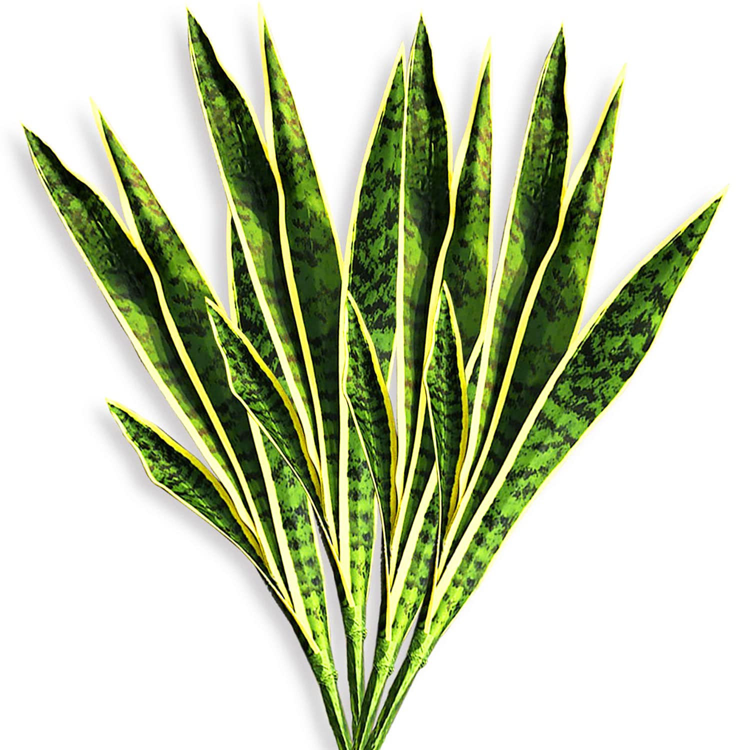 KOL Confezione da 2 piante artificiali di serpente da 0,9 m, finta sansevieria per interni ed esterni, 28 foglie spesse in polietilene realistico, decorazione per la casa e il soggiorno, lingua