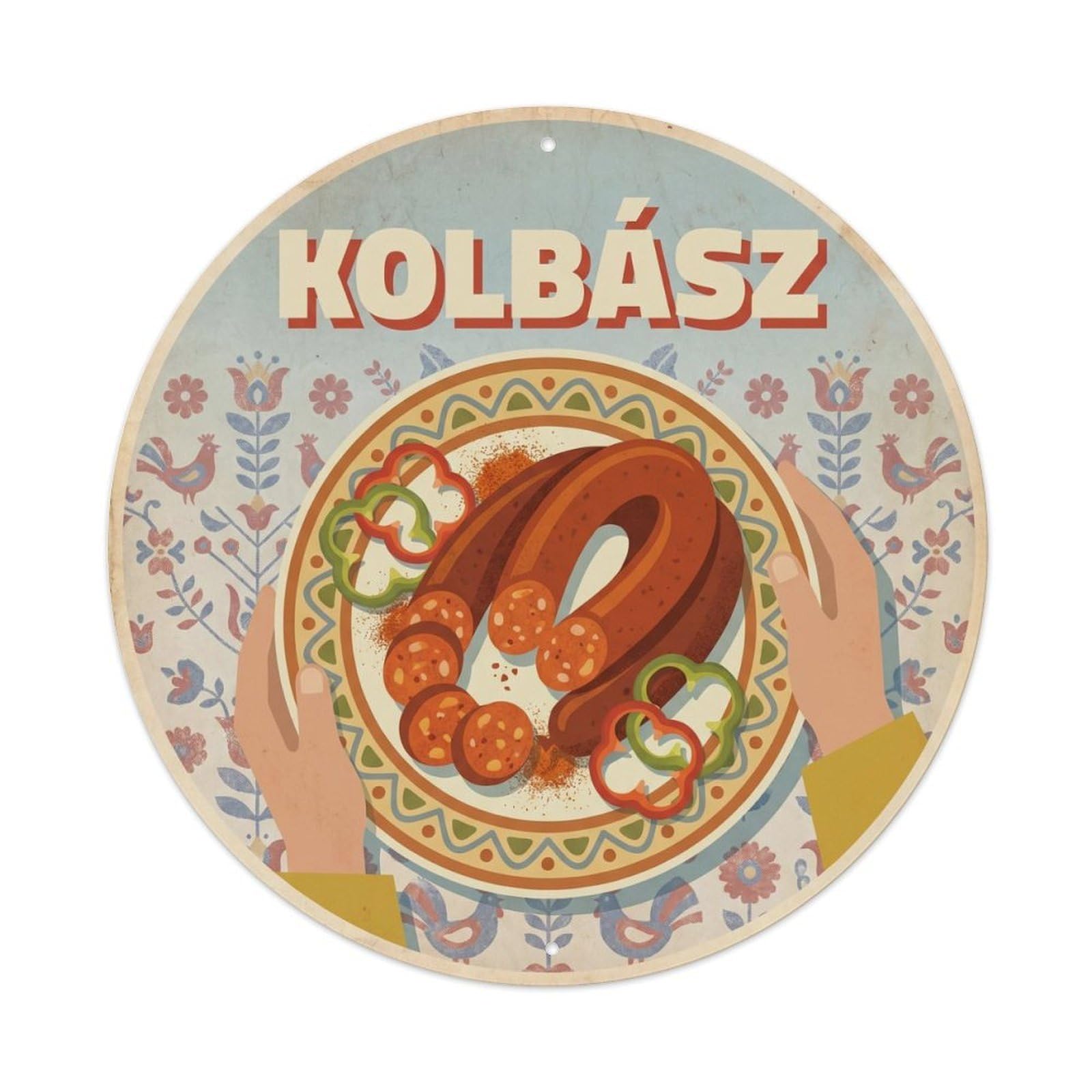 Hungarian Kolbasz Culinary Heritage Vintage Metal Tin Sign