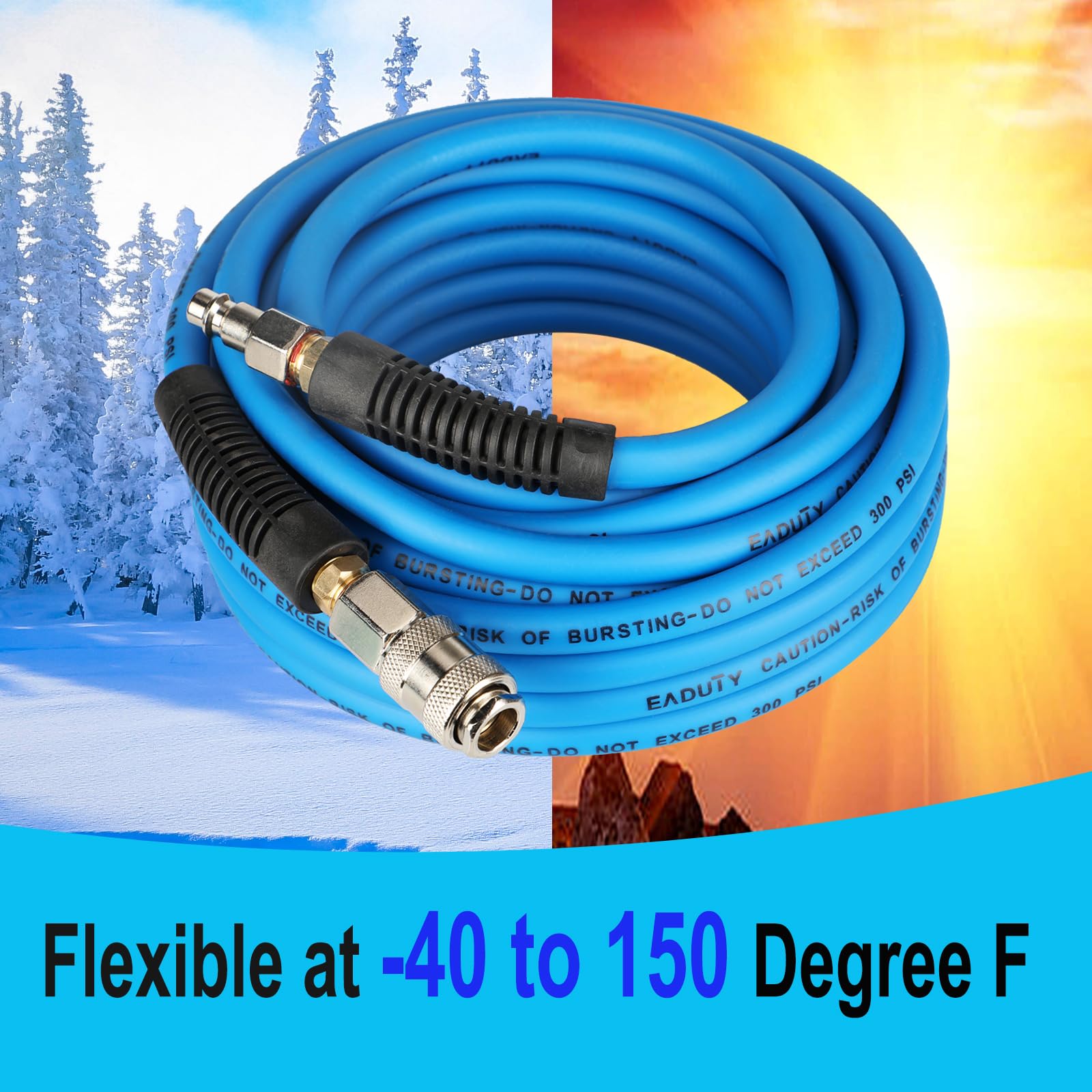 EADUTY Air Compressor Hose, Heavy Duty Hybrid Air Hose 1/4" I.D by 15 M Length - Image 4