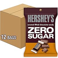 Vista 1 de Caramelo de leche relleno de chocolate Hershey's, sin azúcar, bolsa de 3 onzas (paquete de 12)