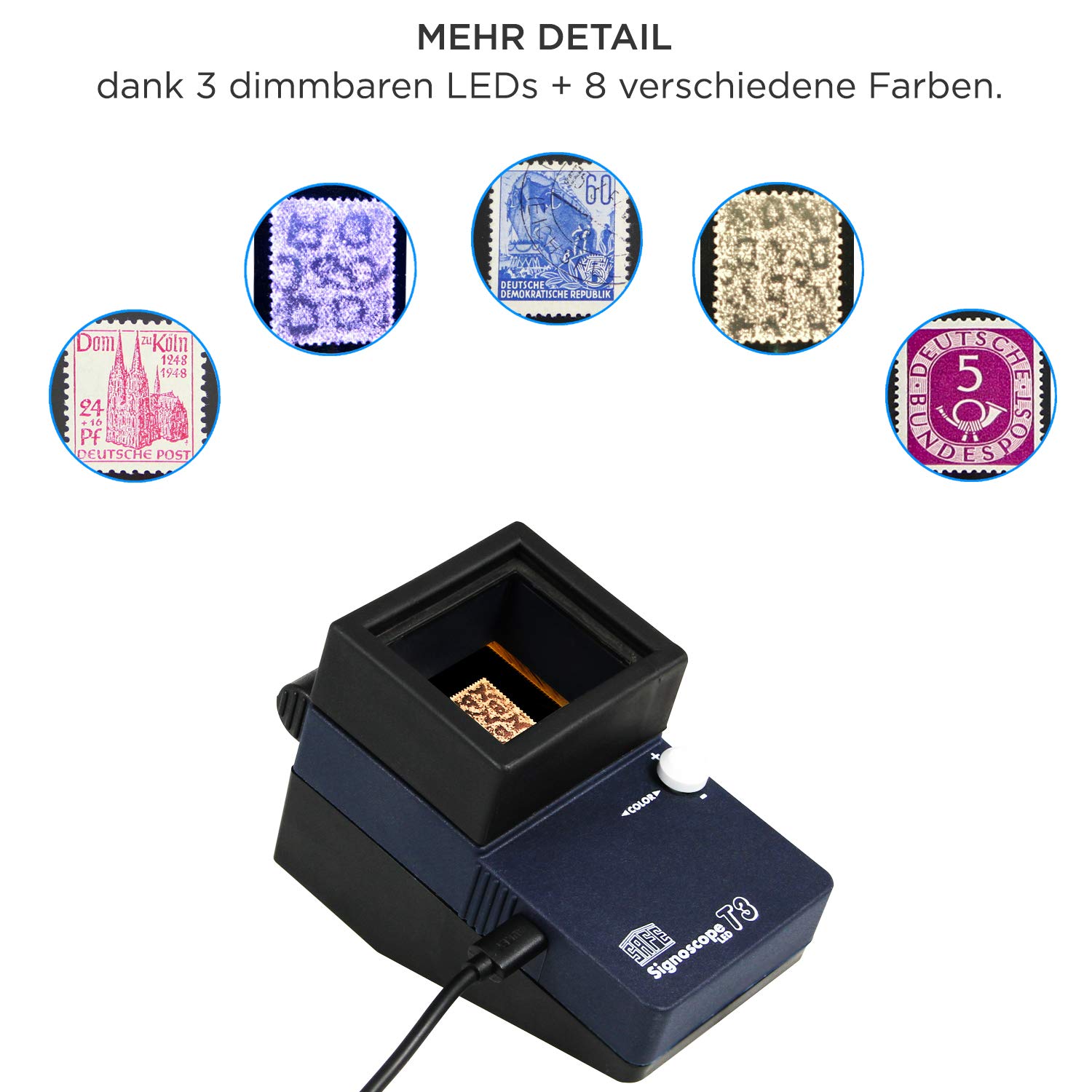 SAFE 9893 Détecteur de filigrane Signoscope T3 pour vos timbres