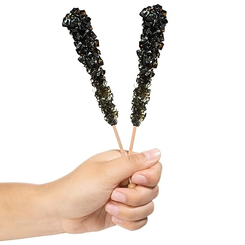 Miniatura 2 de Black Rock Candy - Palitos de azúcar con sabor a cereza negra, 12 caramelos envueltos individualmente para fiestas