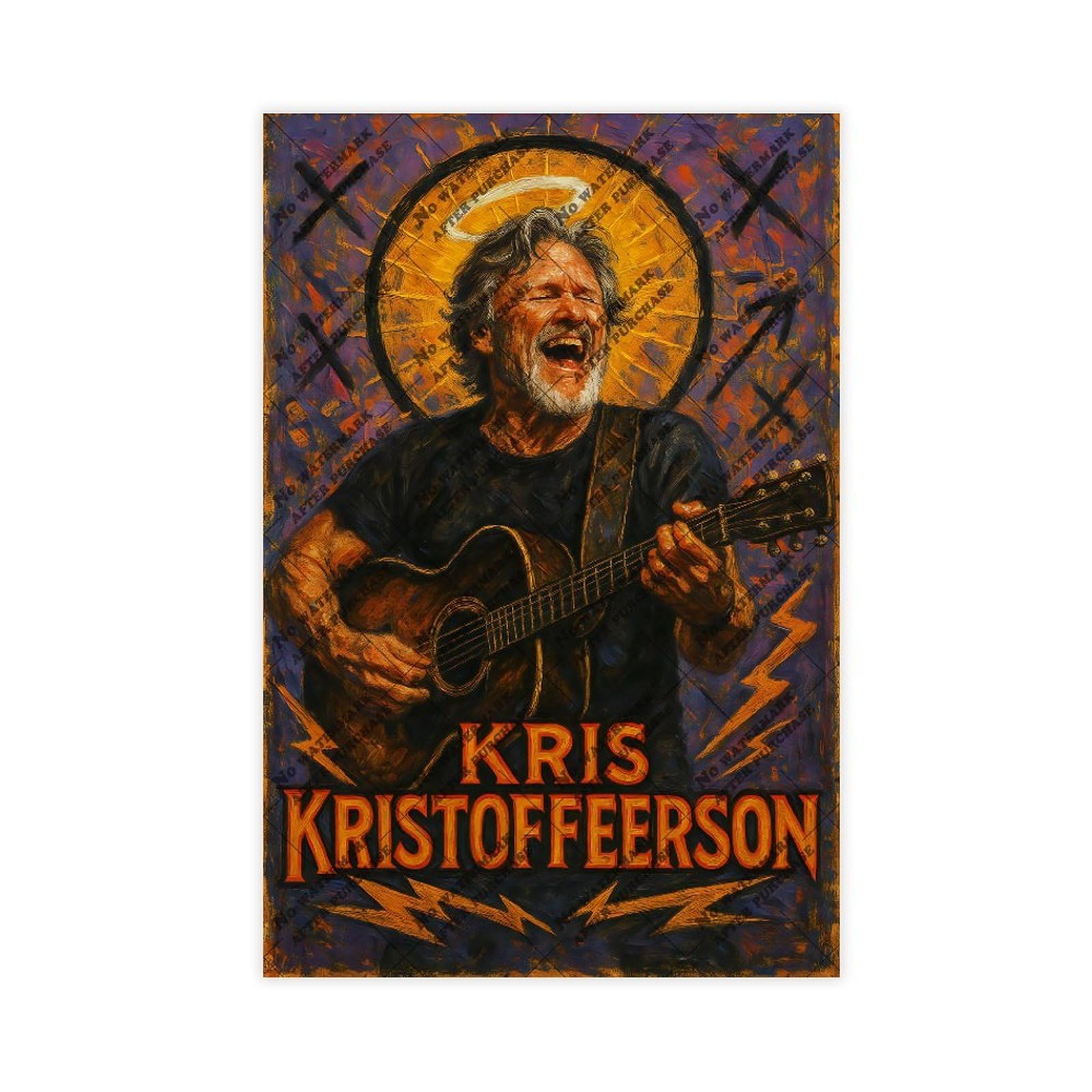 ZYGNBHL Poster della serie "Heaven Needs Country Music", cantante Kris_Kristofferson, decorazione per la casa, idea regalo, 60 x 90 cm