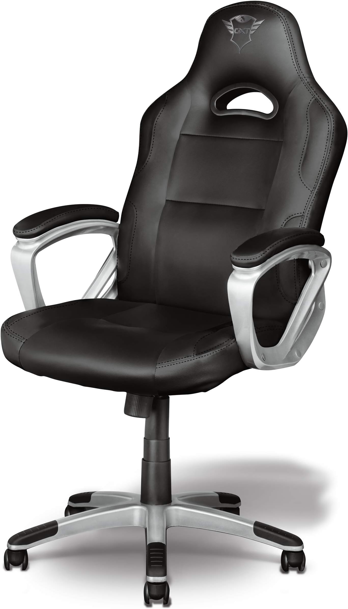 Trust Gaming Chair GXT 705 Ryon - Ergonomic PC Desk Swivel Chair, Full 360° Rotatable, Class 4 Gas Lift, Armrest with Cushions, Tilting Seat, Double Wheels - Black