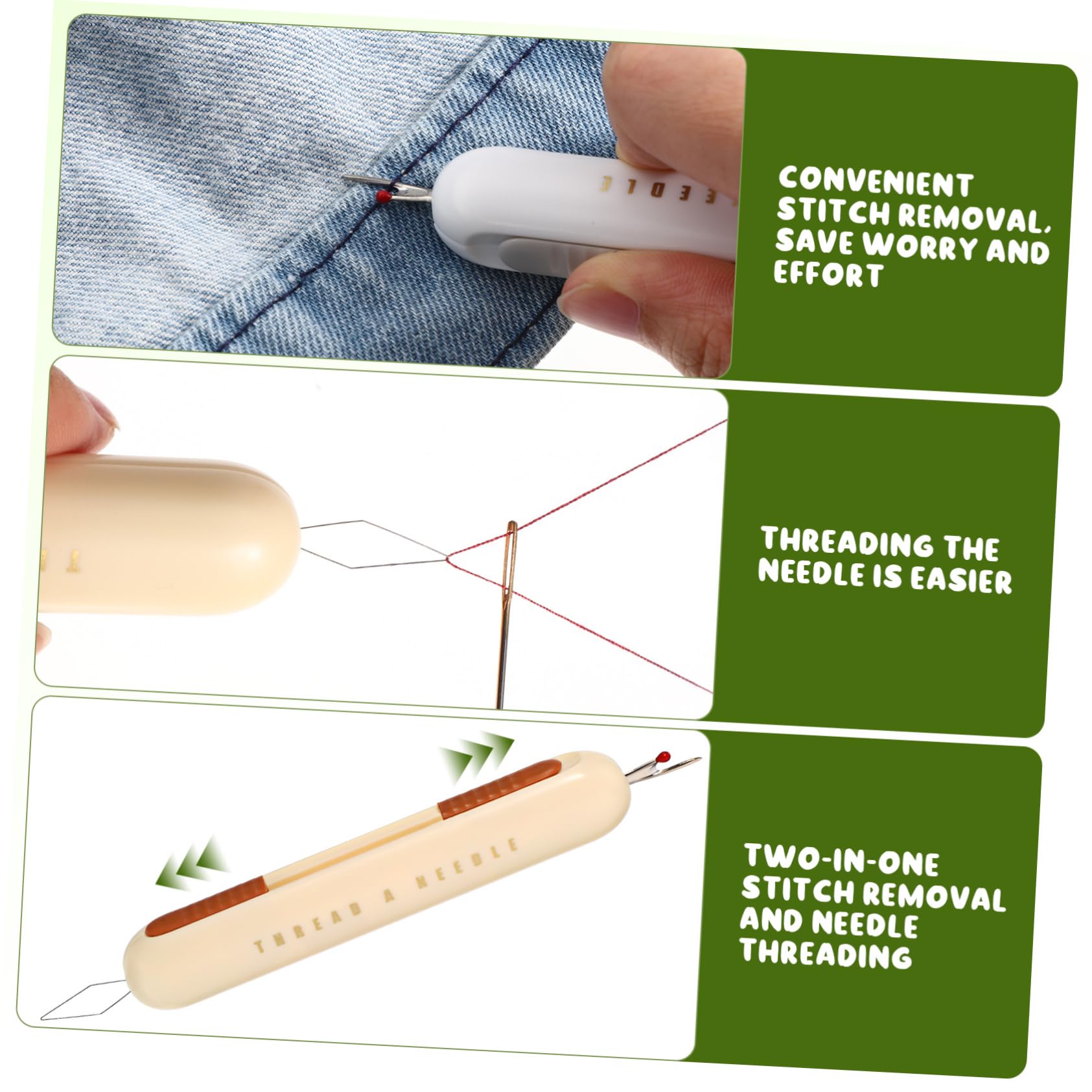 Sewroro 12piezas Enhebrador De Aguja y Destripador De Costuras Herramienta De Costura y Ligera y Duradera Para Manualidades y Bordados