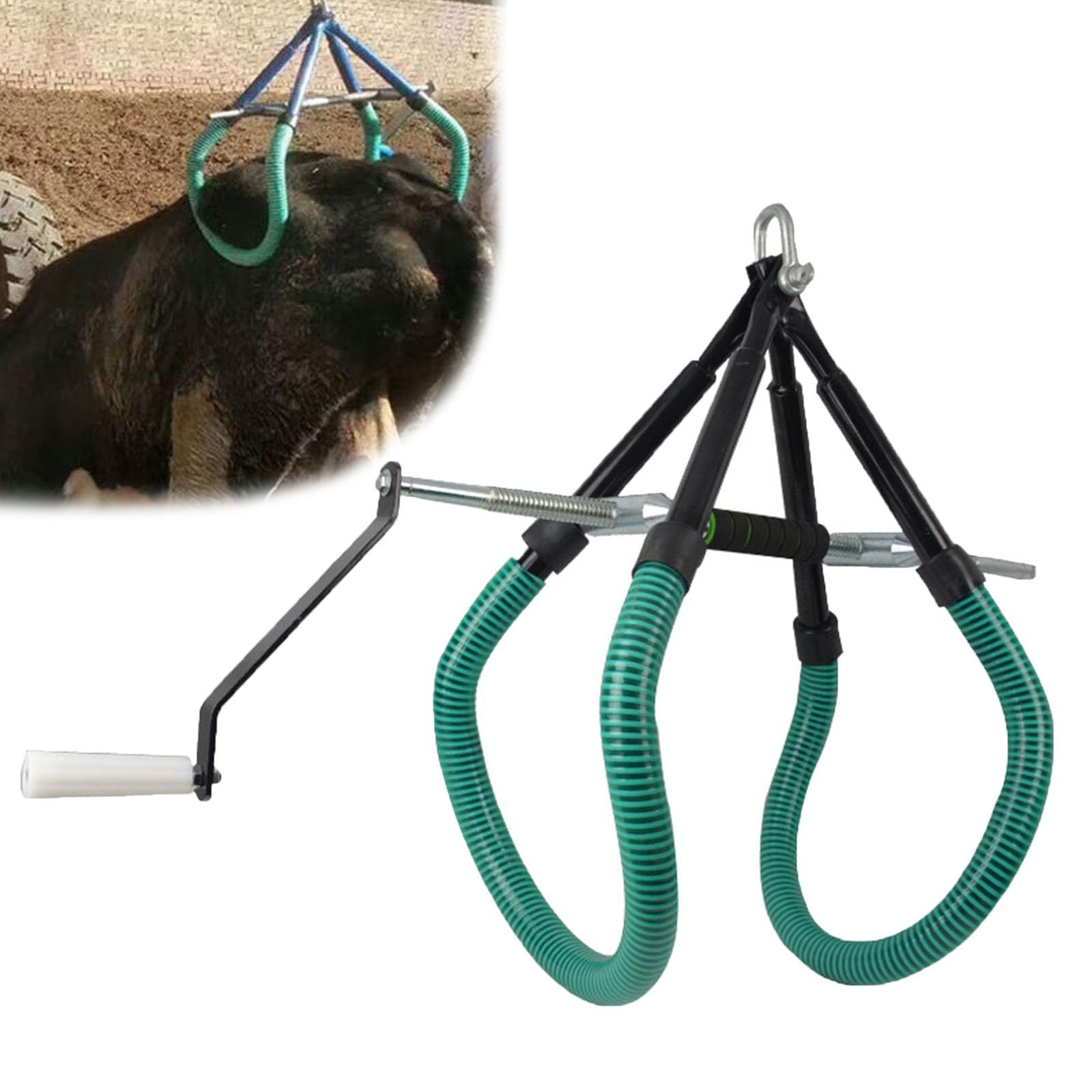 Morsetto regolabile per sollevamento dell'anca della mucca, capacità 1000kg parto parto aiuto per bestiame zoppo aiuto, supporto per sollevamento dell'anca del bestiame dell'azienda agricola