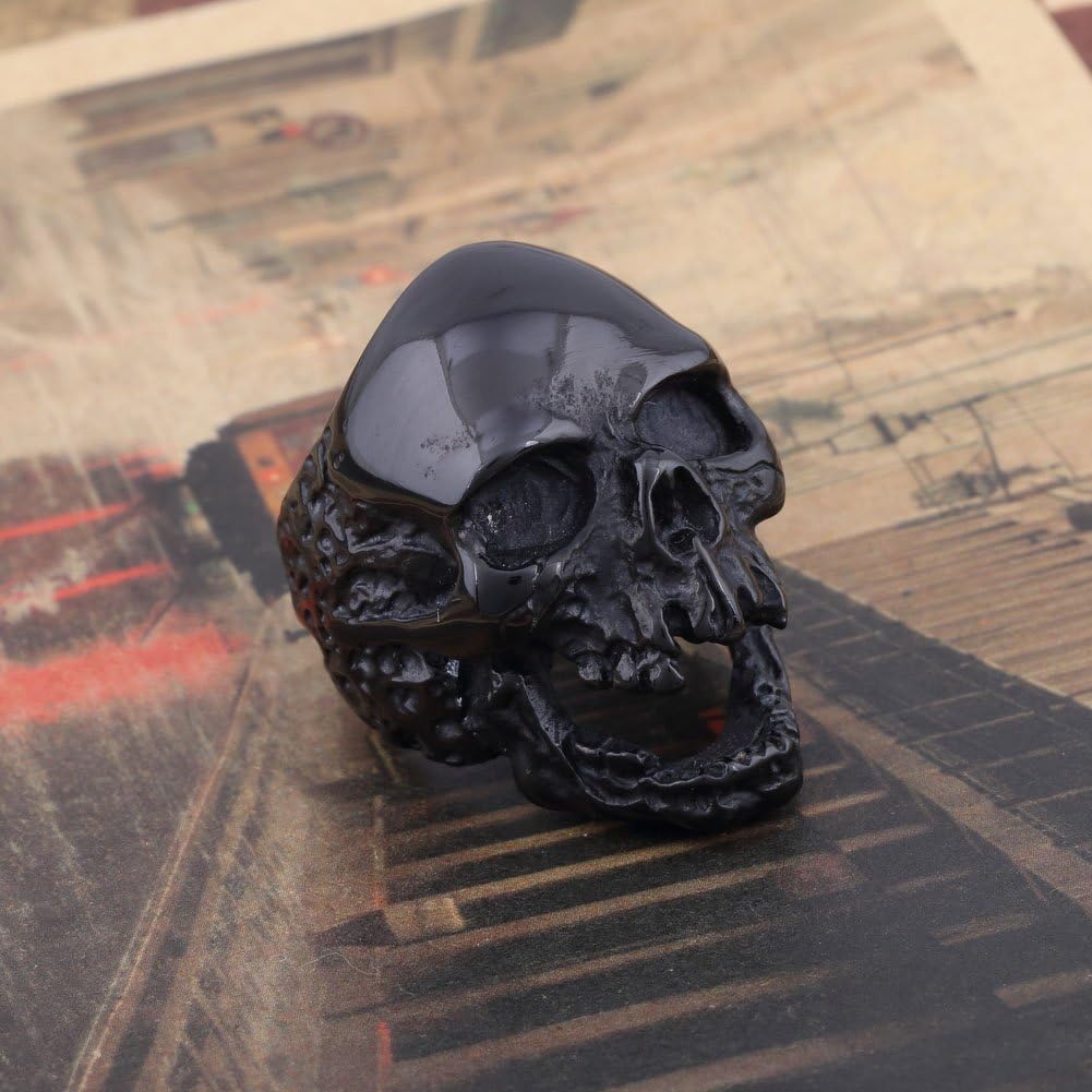 Dead Walking Solid Death Skull Zombi Mens Solid Stainless Steel Ring - Image 4