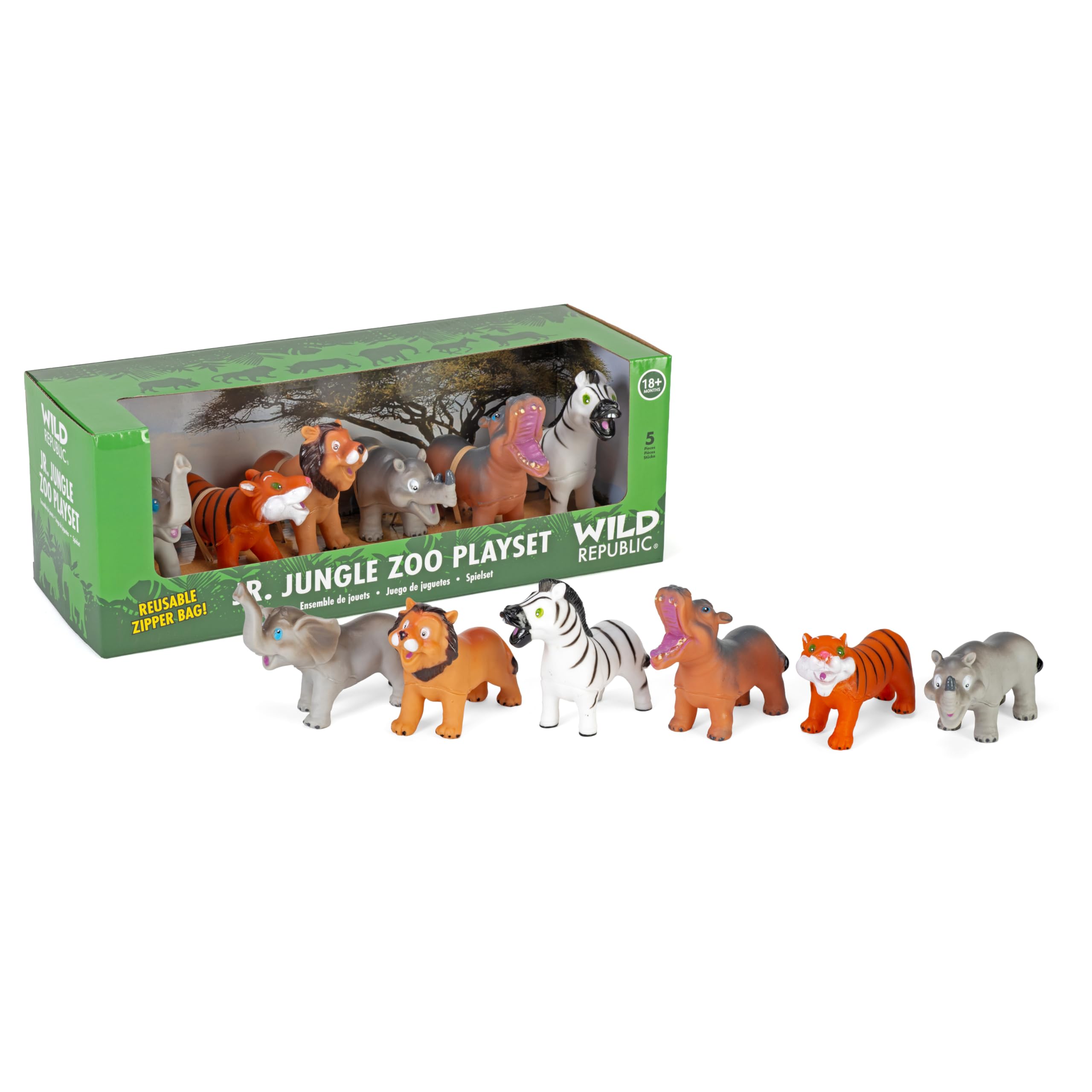 Amazon.com: Wild Republic 87944 Zebra Hippo Lion Elephant Tiger