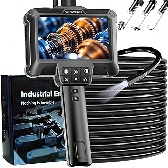 Endoscope Camera with Light - IP67 Waterproof Borescope Camera with 8 Adjustable LED Lights | 4.3" LCD Screen Borescope | HD 1080P Inspection Cameras with 16.5ft Semi-Rigid Cord Tools for Men