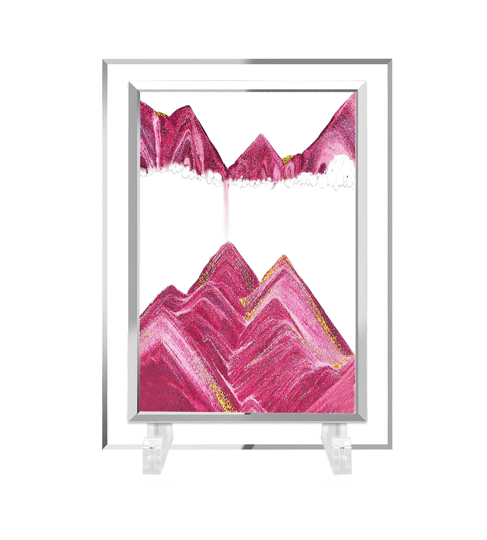 AzureLeap Sandbilder zum Drehen 3D Sandscape - die Sandkunst in Tiefsee Fließende Sandmalerei Sandbild Geschenke Sanduhr Deko Aesthetic für Büro Wohnzimmer Schreibtisch Erwachsene【7 Zoll-PINK】