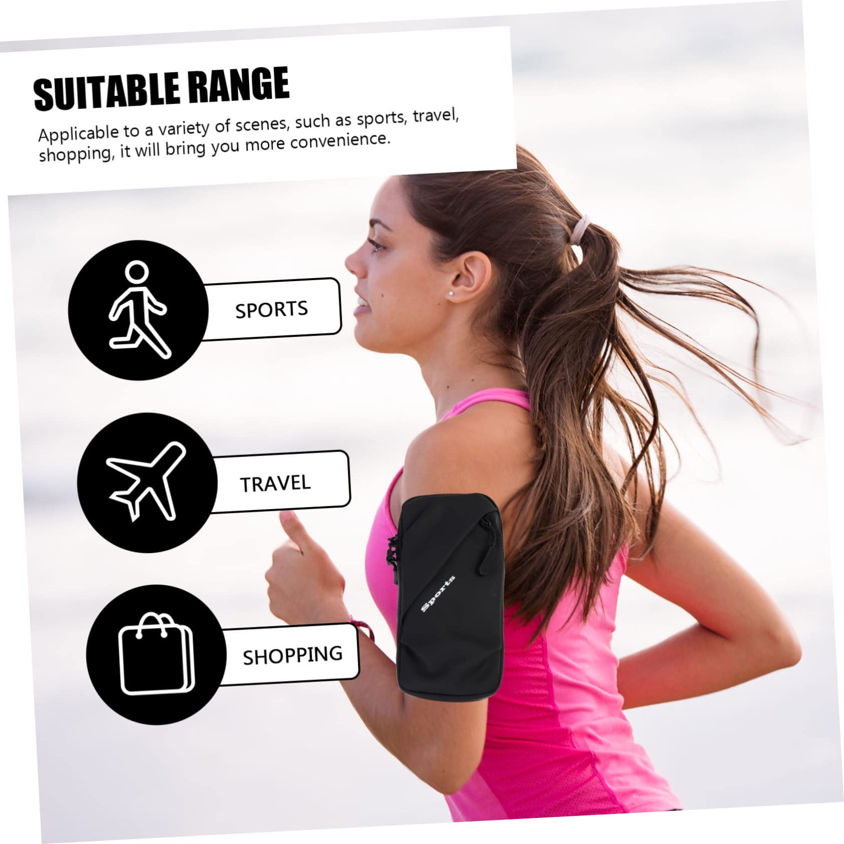 jojofuny 3pezzi Fascia Per Braccio Sportiva Borsello Per Telefono Pouch Traspirante Per Running e Attività Outdoor Adatta Sport Viaggi e Shopping