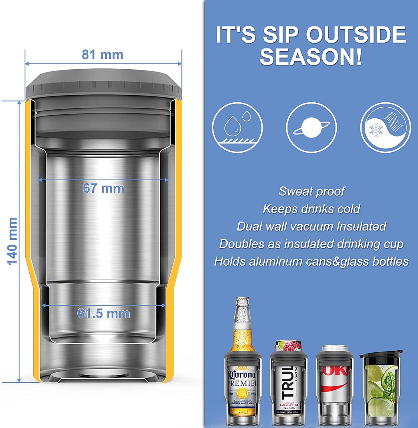 Peut Contenir Deux Canettes De 355 Ml – 1 Glacière Empilable