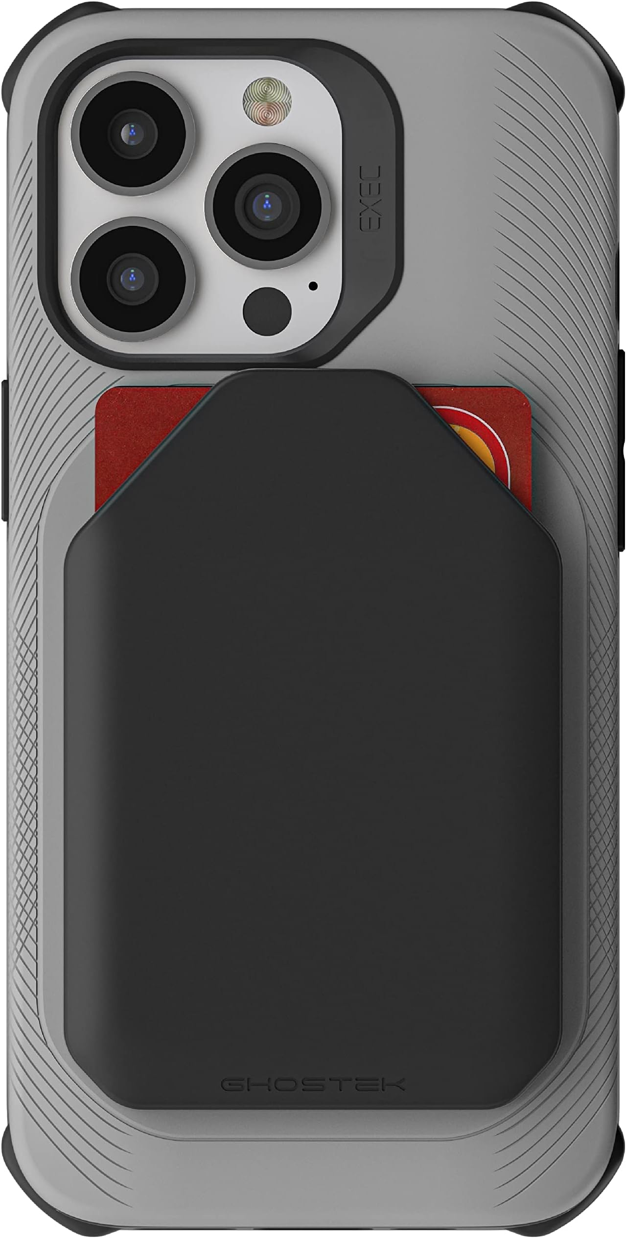 Ghostek EXEC iPhone 13 Pro Wallet Case with Removable Card Holder for MagSafe Charger and Supports Magnetic Car Vent Mounts Protective Phone Cover Designed for 2021 Apple iPhone13Pro (6.1 inch) (Gray)