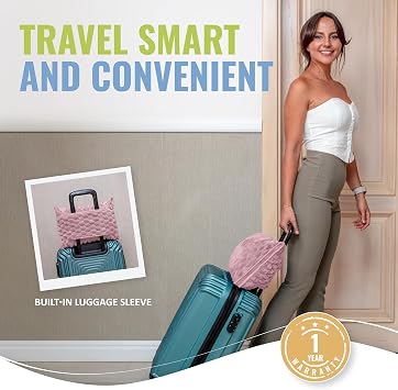 BOACAY Packable Travel Blanket for Aeroplane, Car - Compact Office Blanket - Portable Pillow for Adults, Children with Case, Luggage Sleeve, Backpack Clip