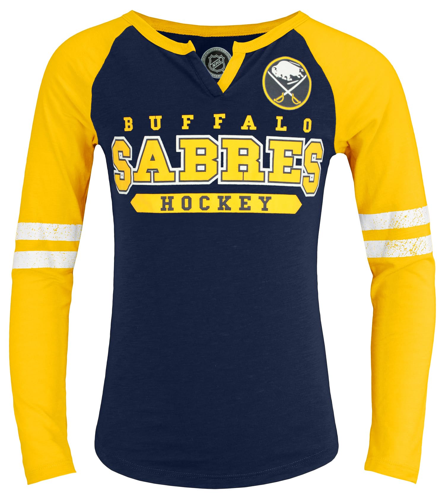 NHL Youth Girls Long Sleeve Slub Top, Ages 4 to 14