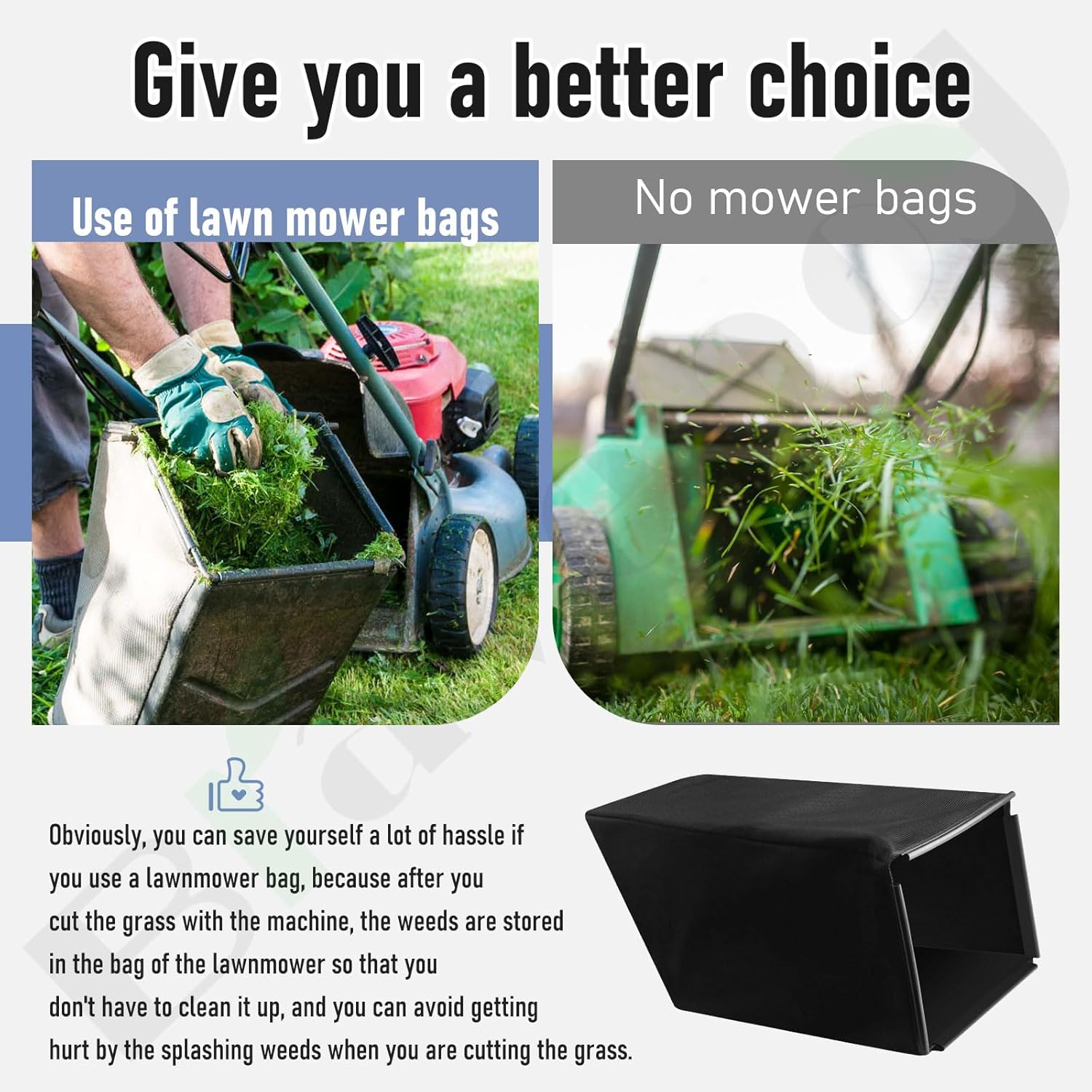 Braveboy 119-0325 Grass Catcher Bag, Compatible With Toro Lawn Mower (Only straw bag, no brackets included)