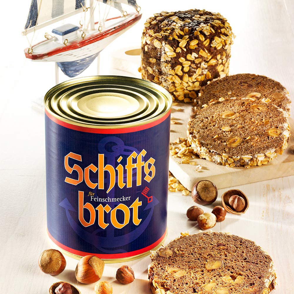 Schiffsbrot Büchsenbrot Dosenbrot Haselnuss 6 für 5, 1 Jahr Haltbarkeit (6 x 500 g)