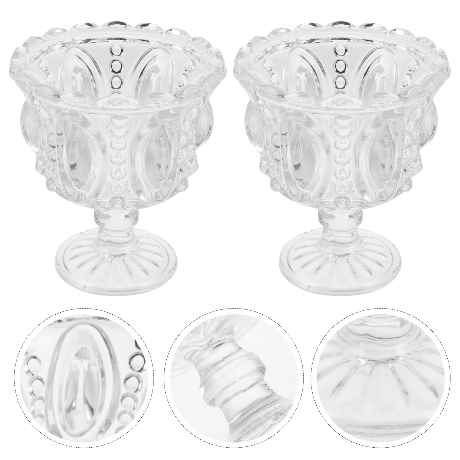2 Piezas Cuencos de Vidrio para Postres Cuencos Transparentes Tazas para Helado para Pudín y Trifle