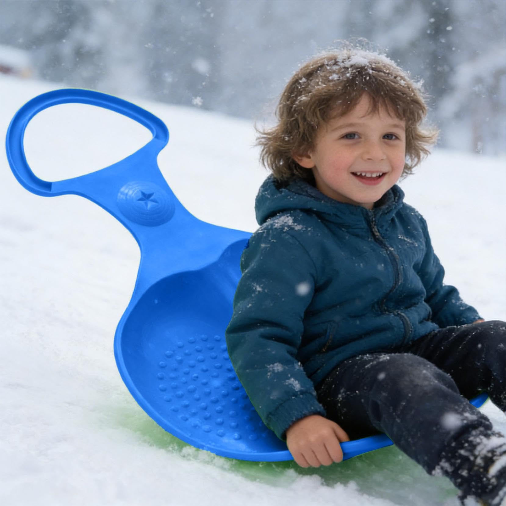 Trineos para niños, trineos de nieve para niños, placas de nieve, toboganes de nieve para niños, para toboganes y paseos en trineo, discos deslizantes ligeros y duraderos resistentes al frío