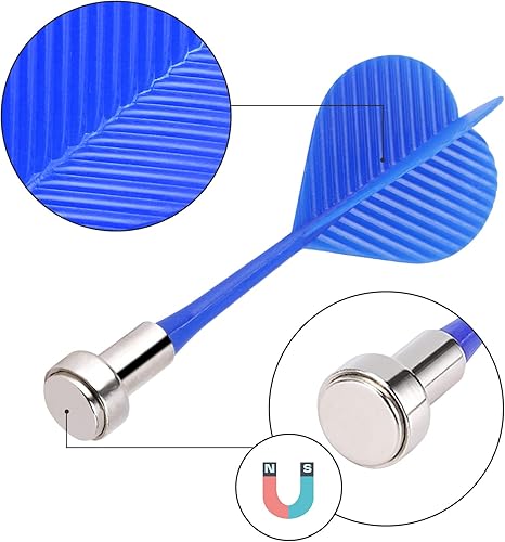 Vista 21 de Accmor Magnetic Darts, Magnetic Darts Replacement for Magnetic Dartboard, Plastic Darts Magnetic Darts Target Game Rojo, Blanco, Negro, Azul,Rojo