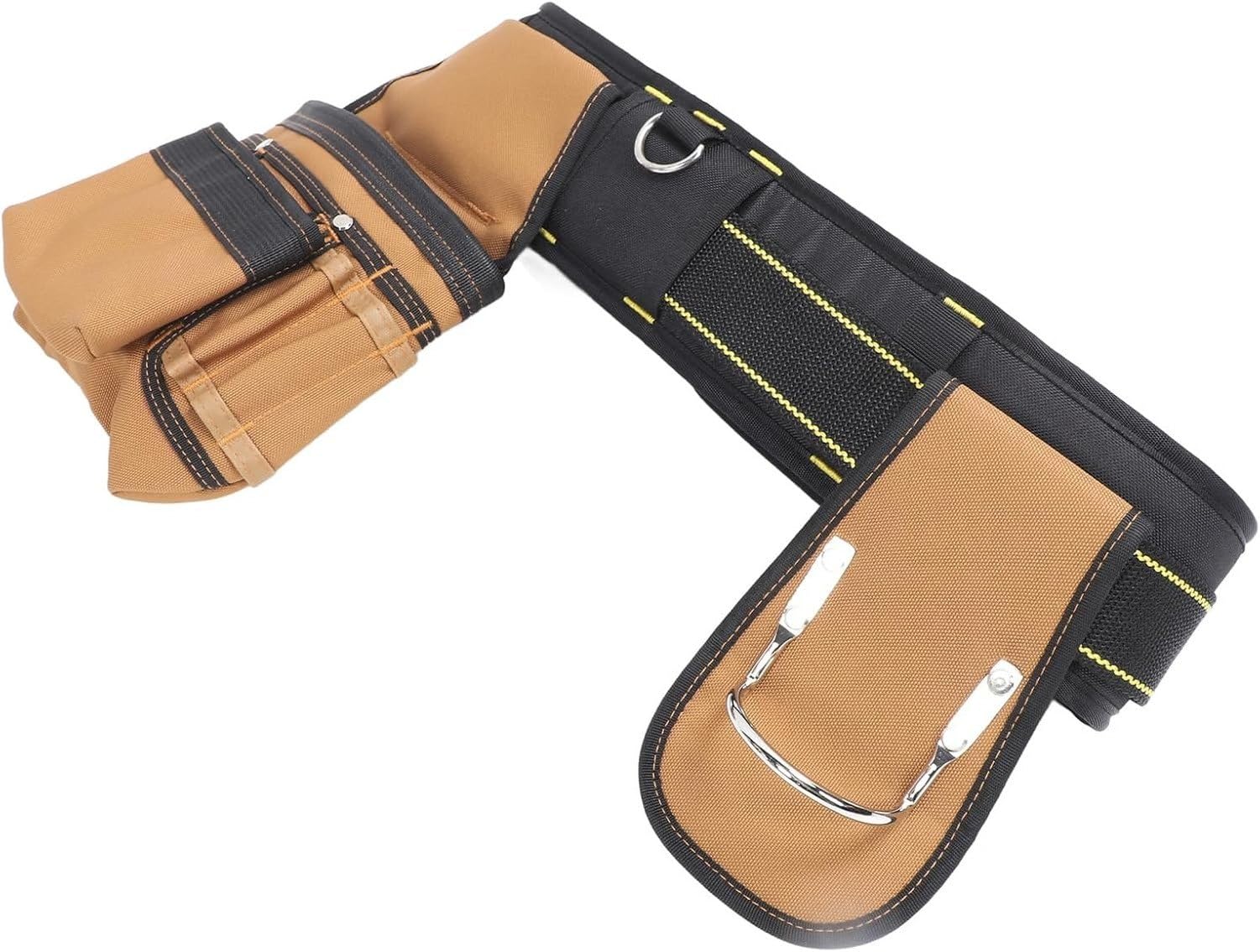Cintura Porta Attrezzi Regolabile con 12 Tasche, Borsa Lavoro Imbottita con 12 Tasche Sganciabili, con Portamartello, per Chiodi, Viti, Metrino e Cacciaviti