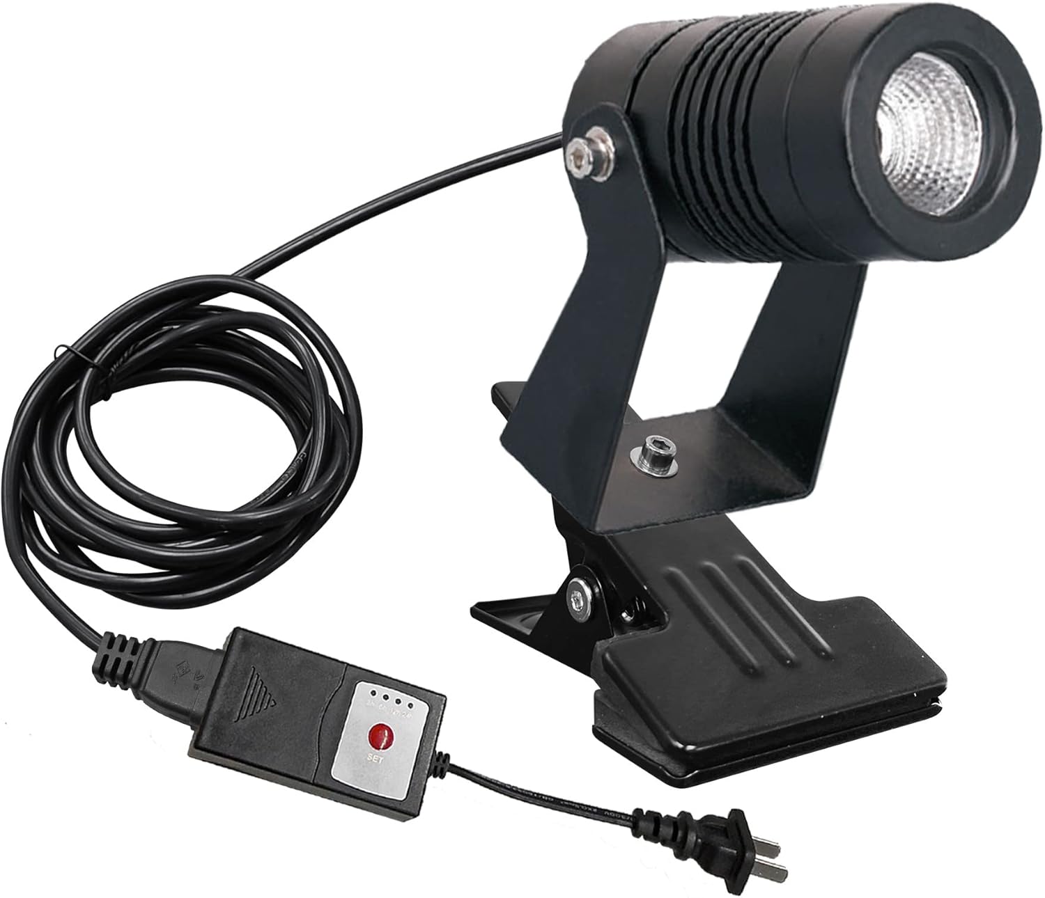 Kiven IP65 Waterproof LED Landscape Clamp Light Mini Decorative Spotlight Lamp with Plug-in Cord and Timer for Indoor Outdoor Yard Step Statue LED Lawn Light (3W Cool White)-HWD0158